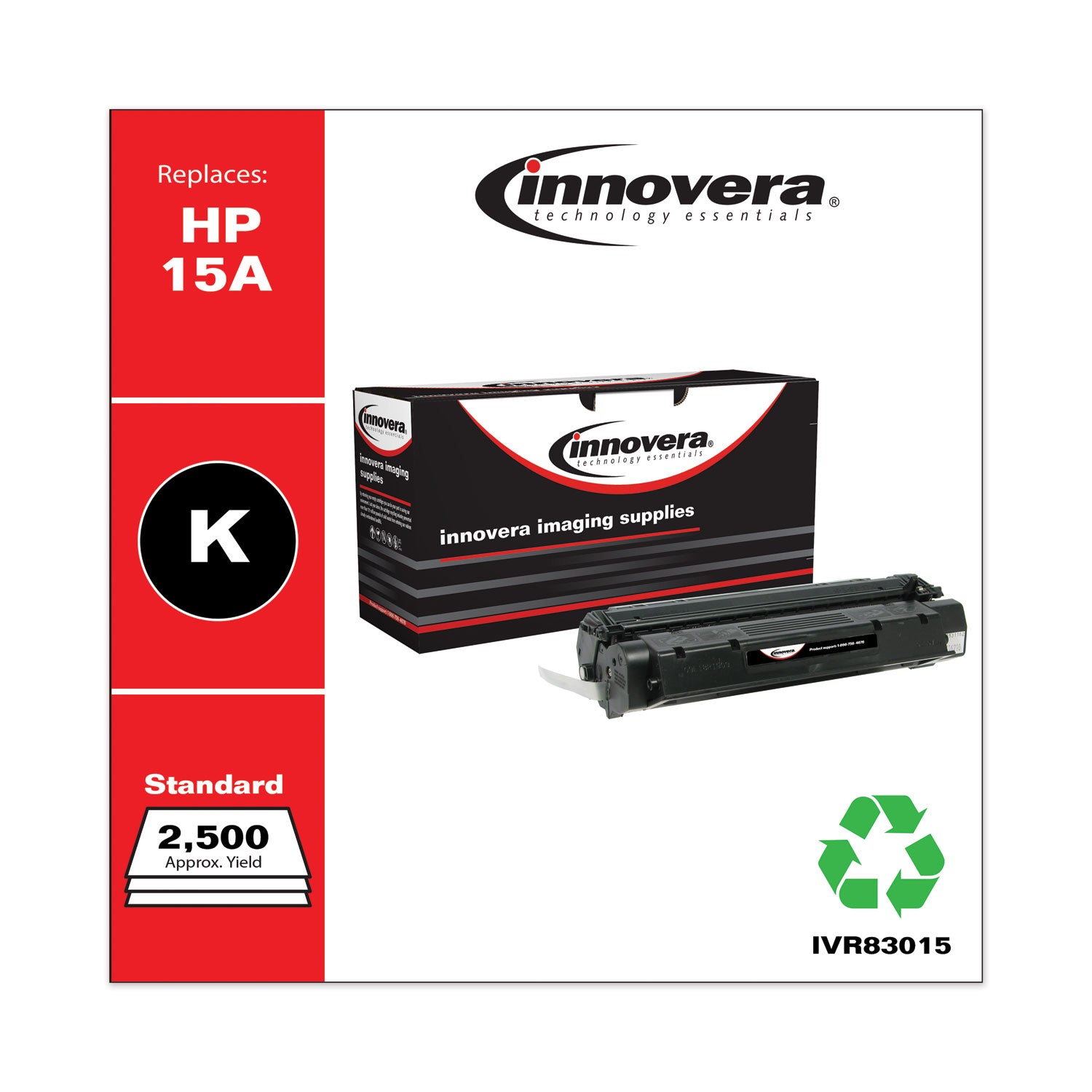 Remanufactured Black Toner, Replacement for 15A (C7115A), 2,500 Page-Yield, Ships in 1-3 Business Days -