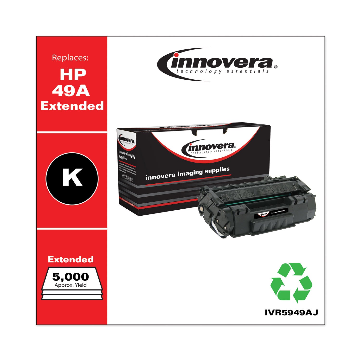 Remanufactured Black Extended-Yield Toner, Replacement for 49A (Q5949AJ), 5,000 Page-Yield, Ships in 1-3 Business Days -