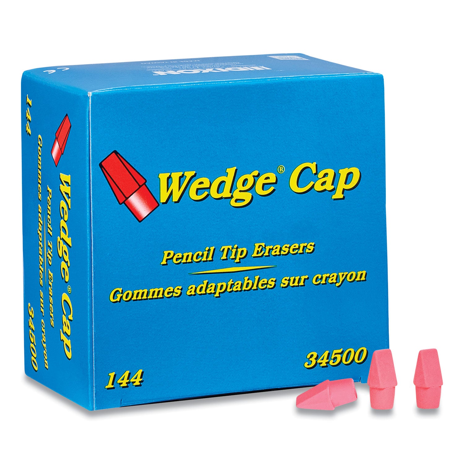 wedge-cap-erasers-for-pencil-marks-pink-144-box_dix34500 - 1