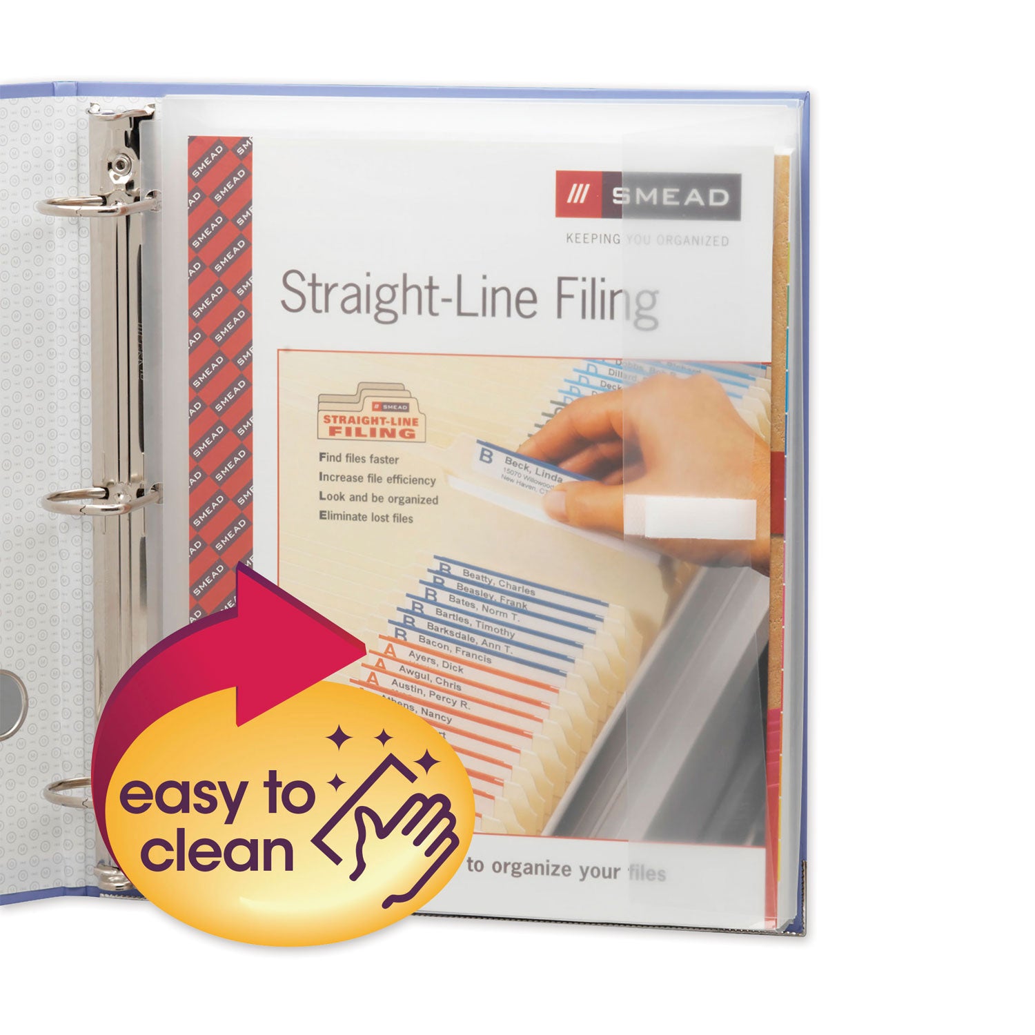 Poly Ring Binder Pockets, 9 x 11.5, Clear, 3/Pack -
