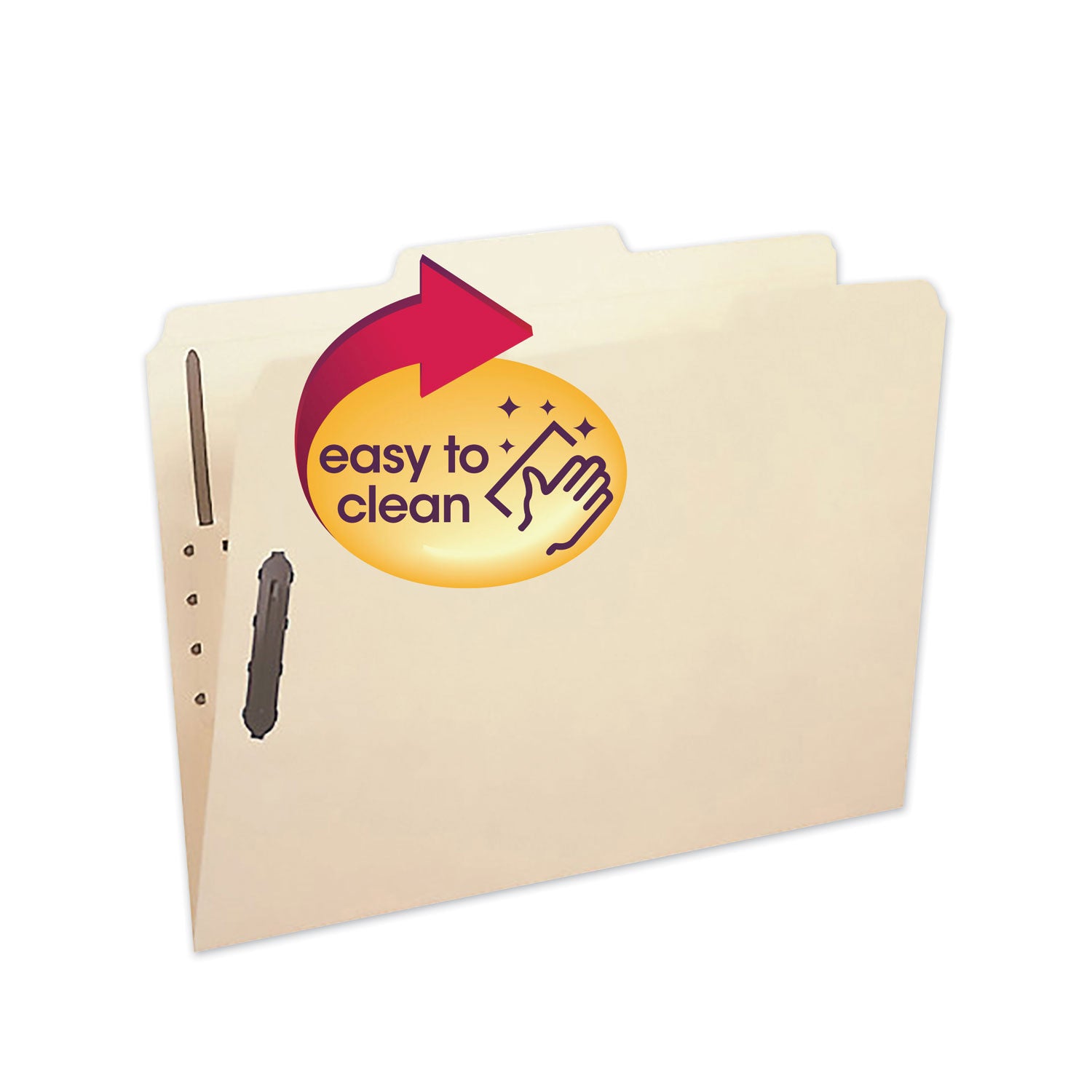 Poly Top Tab Fastener Folders, 0.75" Expansion, 2 Fasteners, Letter Size, Manila Exterior, 24/Box -