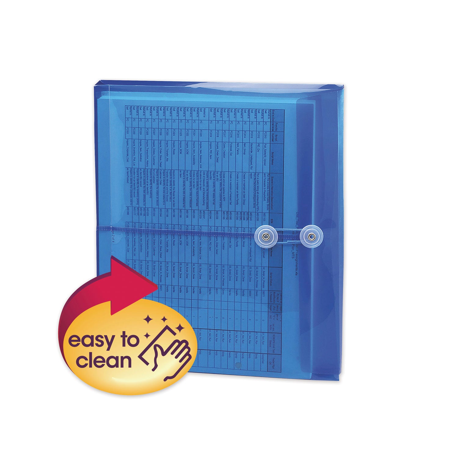 Poly String and Button Interoffice Envelopes, Open-Side (Horizontal), 9.75 x 11.63, Transparent Blue, 5/Pack -