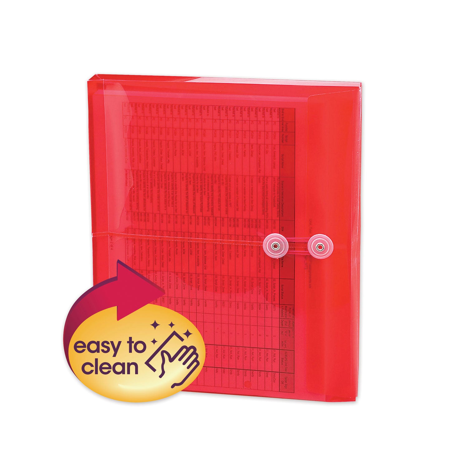 Poly String and Button Interoffice Envelopes, Open-Side (Horizontal), 9.75 x 11.63, Transparent Red, 5/Pack -