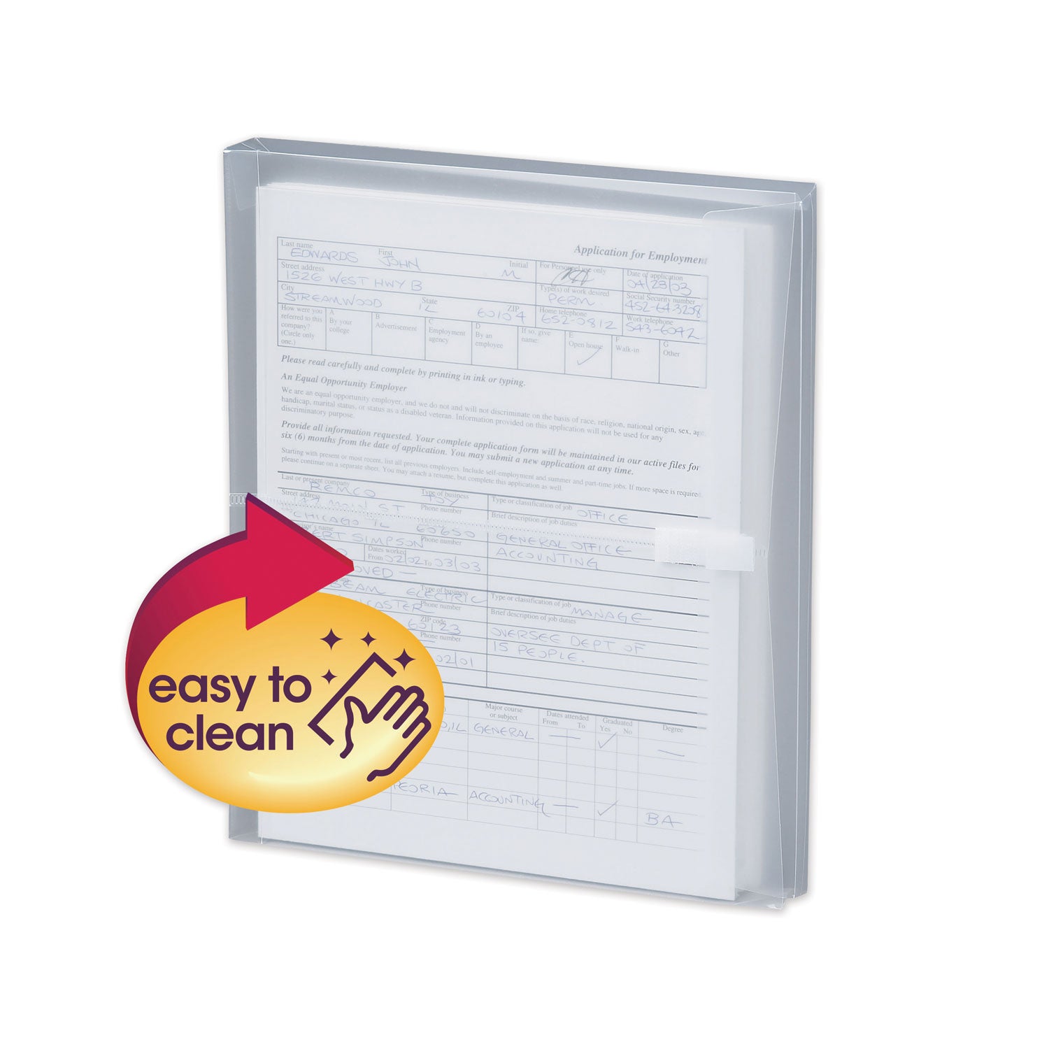 Poly Side-Load Envelopes, Fold-Over Closure, 9.75 x 11.63, Clear, 5/Pack -