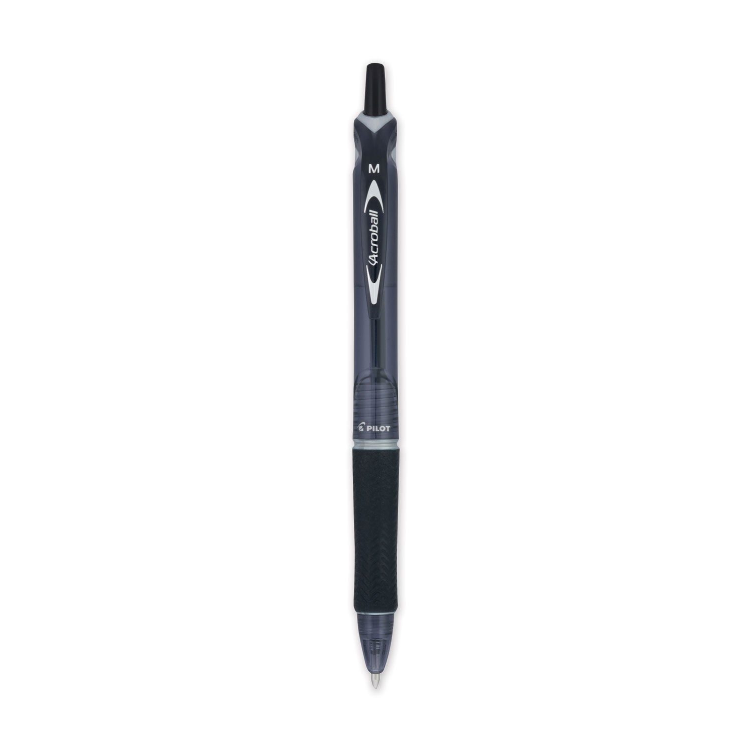 Acroball Colors Advanced Ink Hybrid Gel Pen, Retractable, Medium 1 mm, Black Ink, Smoke/Black Barrel, Dozen -