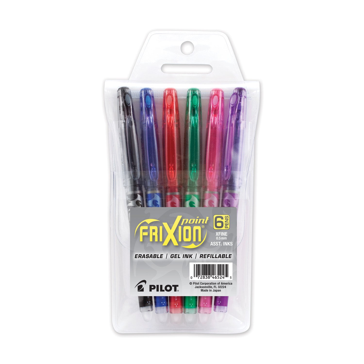 frixion-ball-erasable-gel-pen-stick-extra-fine-05-mm-assorted-ink-and-barrel-colors-6-pack_pil46524 - 1