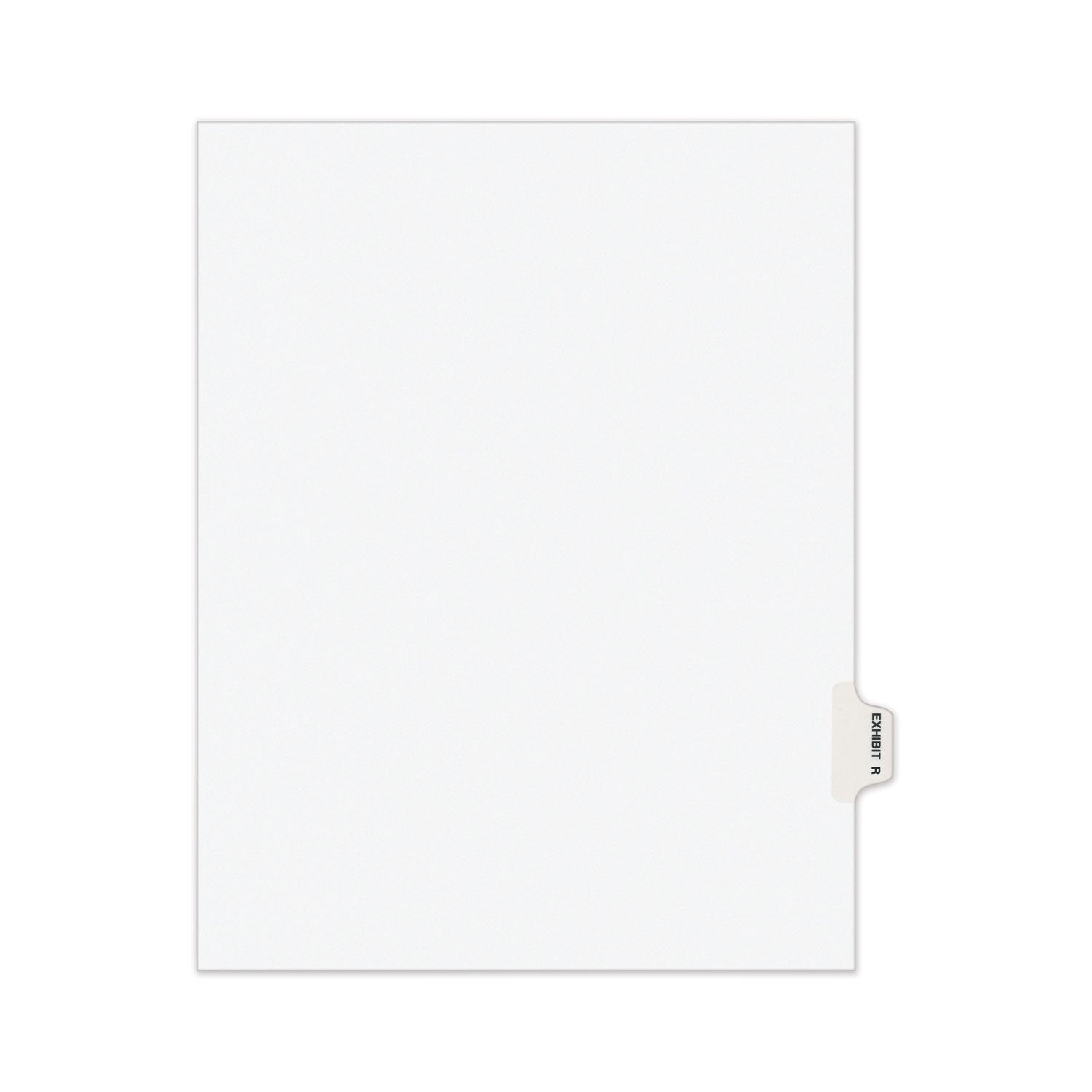 Avery-Style Preprinted Legal Side Tab Divider, 26-Tab, Exhibit R, 11 x 8.5, White, 25/Pack, (1388) -