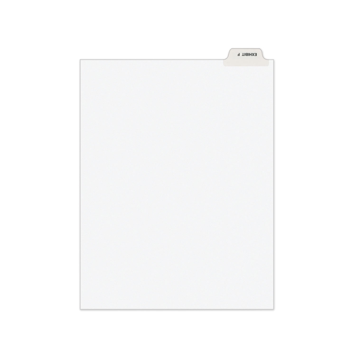 Avery-Style Preprinted Legal Bottom Tab Divider, 26-Tab, Exhibit F, 11 x 8.5, White, 25/PK -