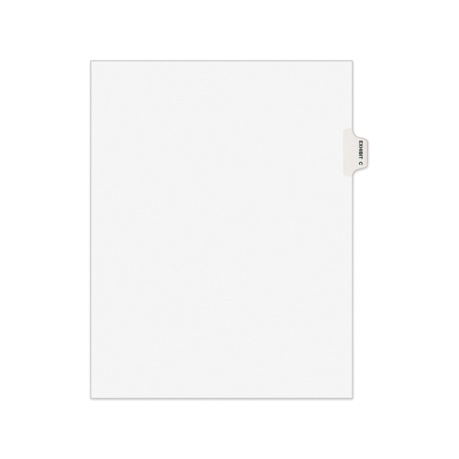 Avery-Style Preprinted Legal Side Tab Divider, 26-Tab, Exhibit C, 11 x 8.5, White, 25/Pack, (1373) -