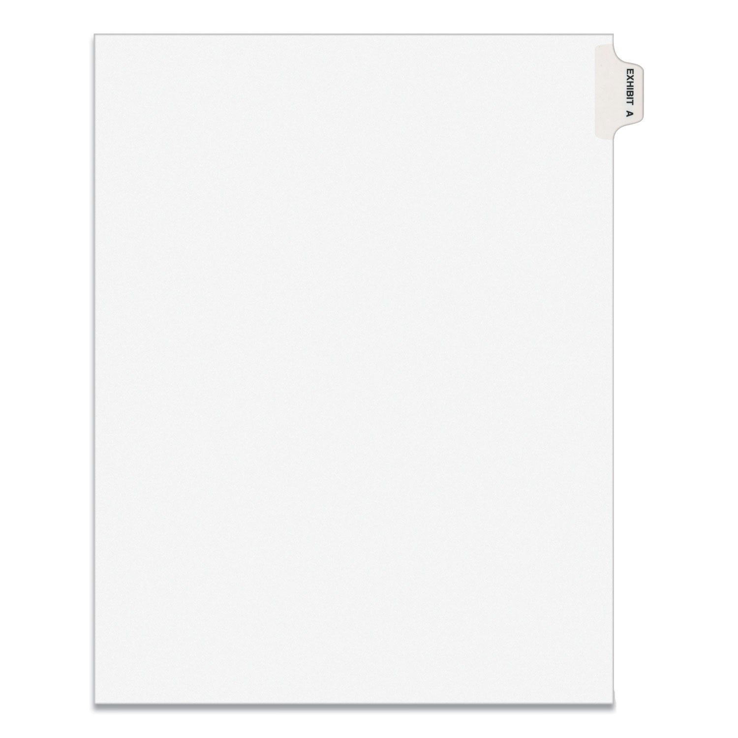 Avery-Style Preprinted Legal Side Tab Divider, 26-Tab, Exhibit A, 11 x 8.5, White, 25/Pack, (1371) -