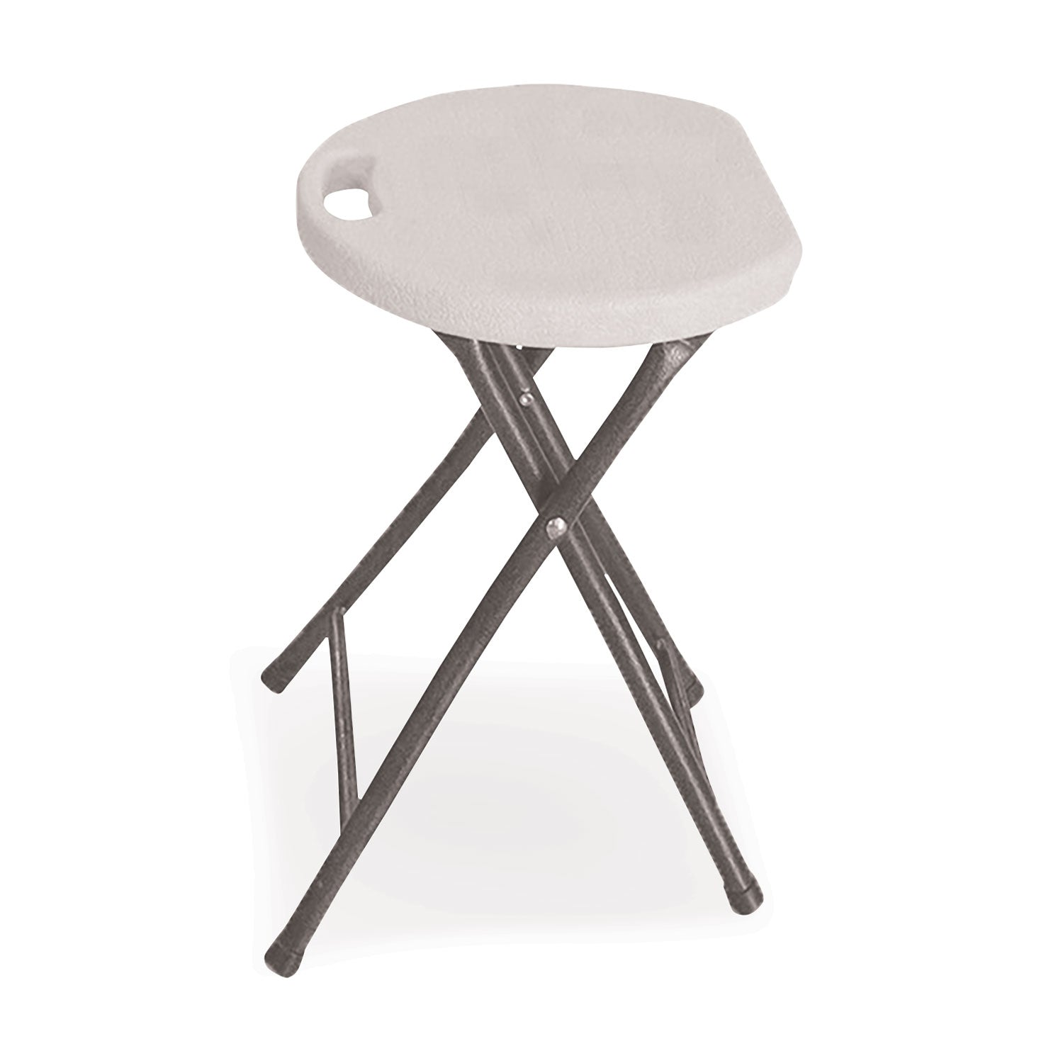 rough-n-ready-folding-stool-backless-supports-up-to-300-lb-26-seat-height-white-seat-charcoal-base-4-carton_ice64573 - 1