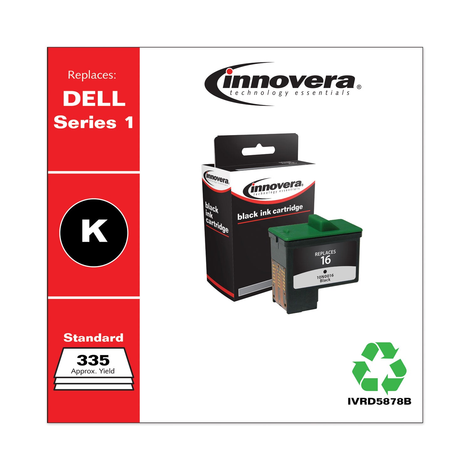 Remanufactured Black High-Yield Ink, Replacement for Series 1 (T0529), 335 Page-Yield -