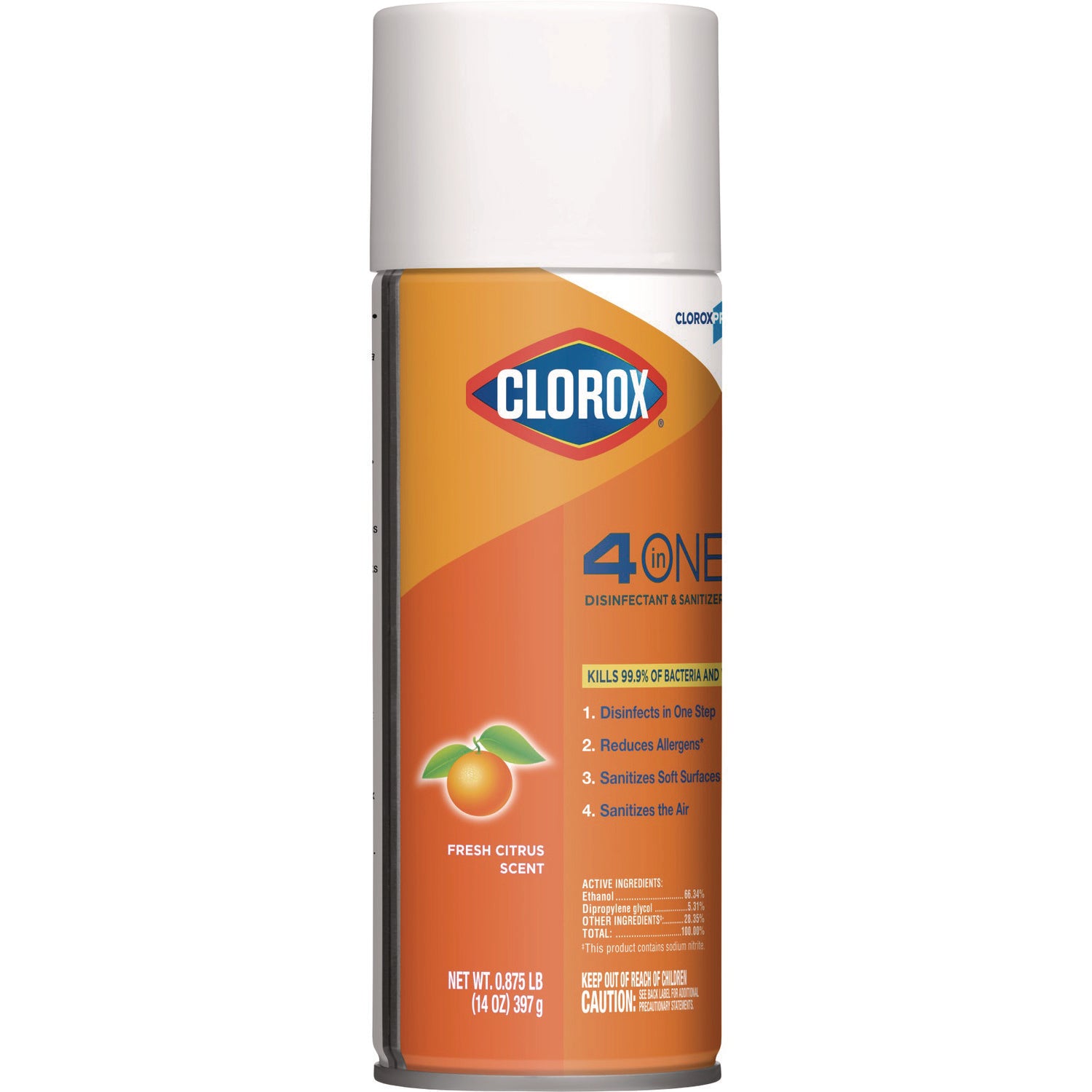 4-in-One Disinfectant and Sanitizer, Citrus, 14 oz Aerosol Spray -