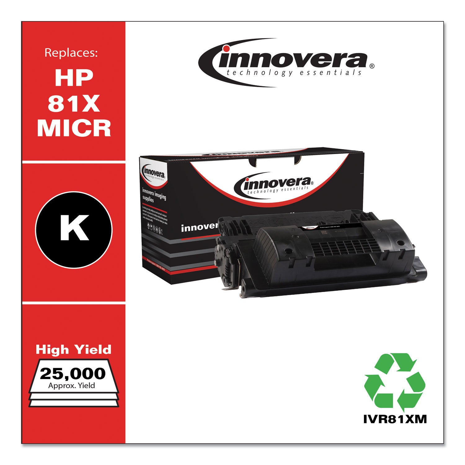 Remanufactured Black High-Yield MICR Toner, Replacement for 81XM (CF281XM), 25,000 Page-Yield, Ships in 1-3 Business Days -