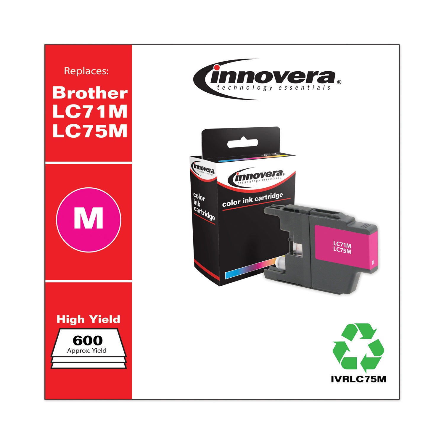 Remanufactured Magenta High-Yield Ink, Replacement for LC75M, 600 Page-Yield -