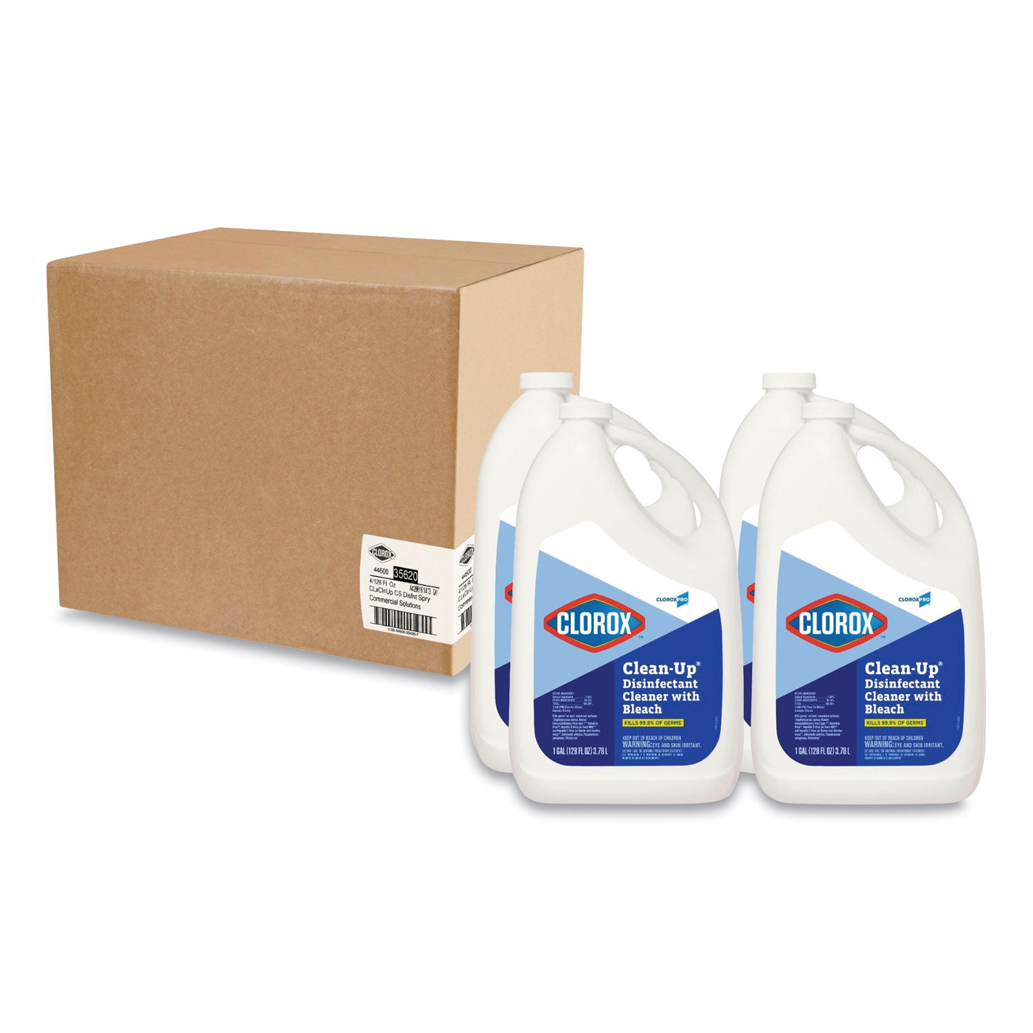 Clorox Pro Clorox Clean-up, Fresh Scent, 128 oz Refill Bottle, 4/Carton -