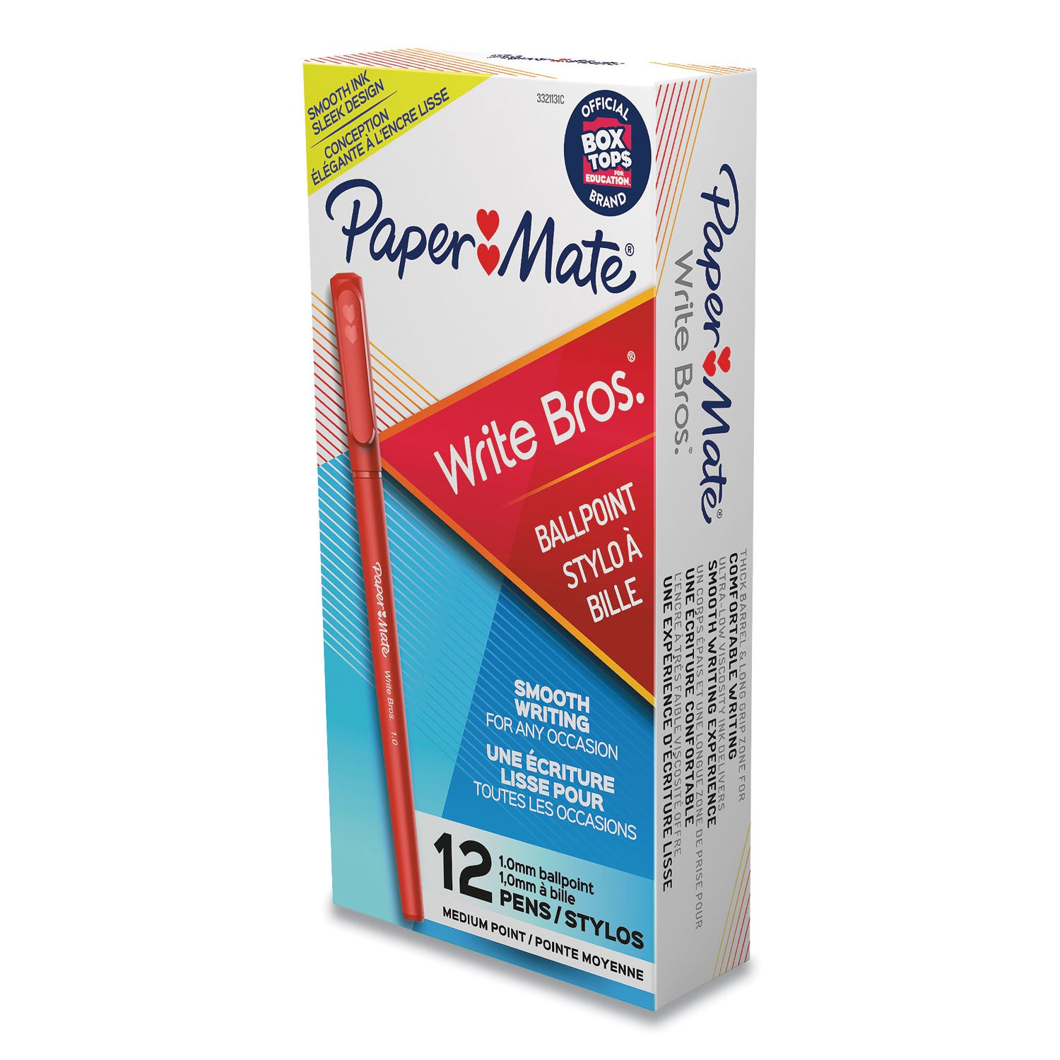 write-bros-ballpoint-pen-stick-medium-1-mm-red-ink-red-barrel-dozen_pap3321131c - 2