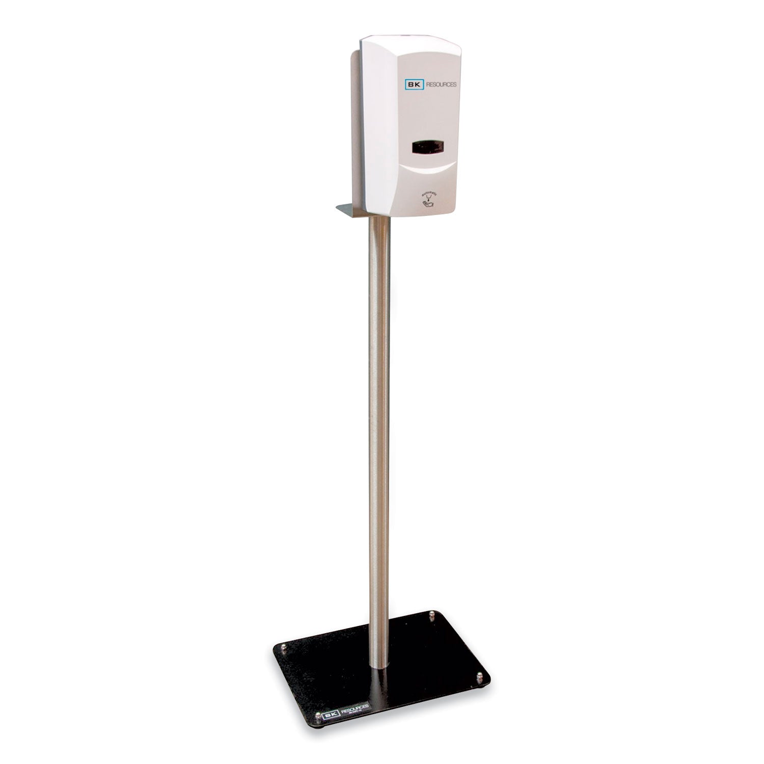 hand-sanitizer-stand-with-hands-free-dispenser-1000-ml-12-x-16-x-51-silver-white-black_bkebksspc10d - 1