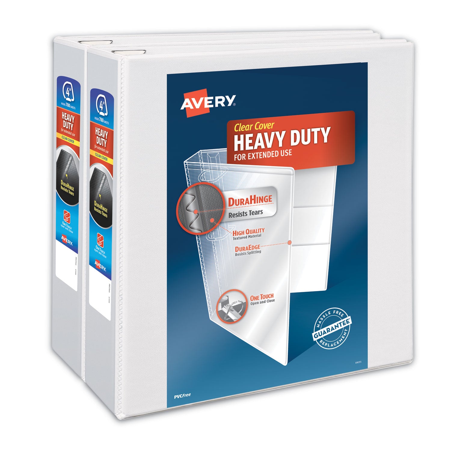 heavy-duty-non-stick-view-binder-with-durahinge-and-slant-rings-3-rings-4-capacity-11-x-85-white-2-pack_ave79875 - 1