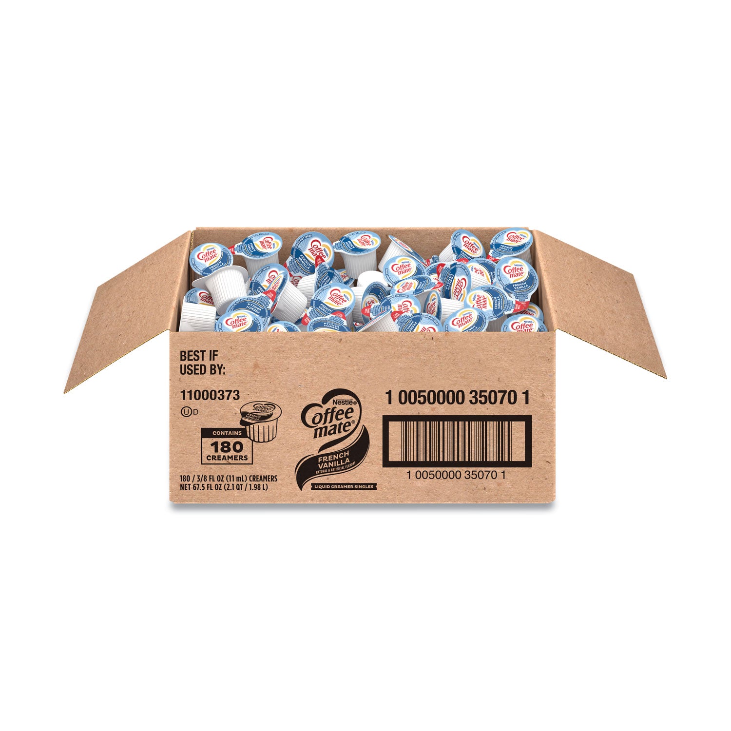 Liquid Coffee Creamer, French Vanilla, 0.38 oz Mini Cups, 180/Carton -