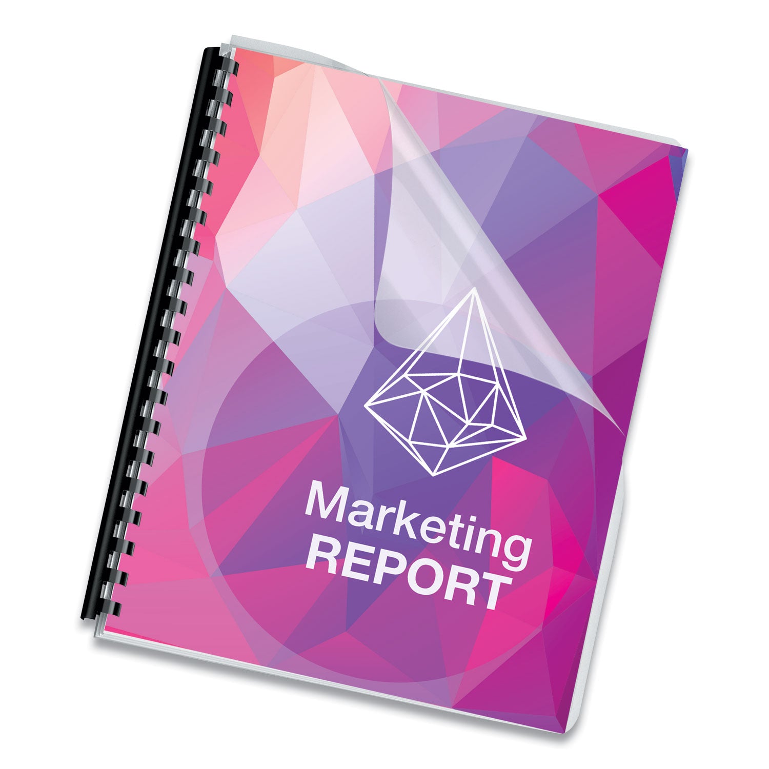 Crystals Transparent Presentation Covers for Binding Systems, Clear, with Round Corners, 11.25 x 8.75, Punched, 100/Pack -