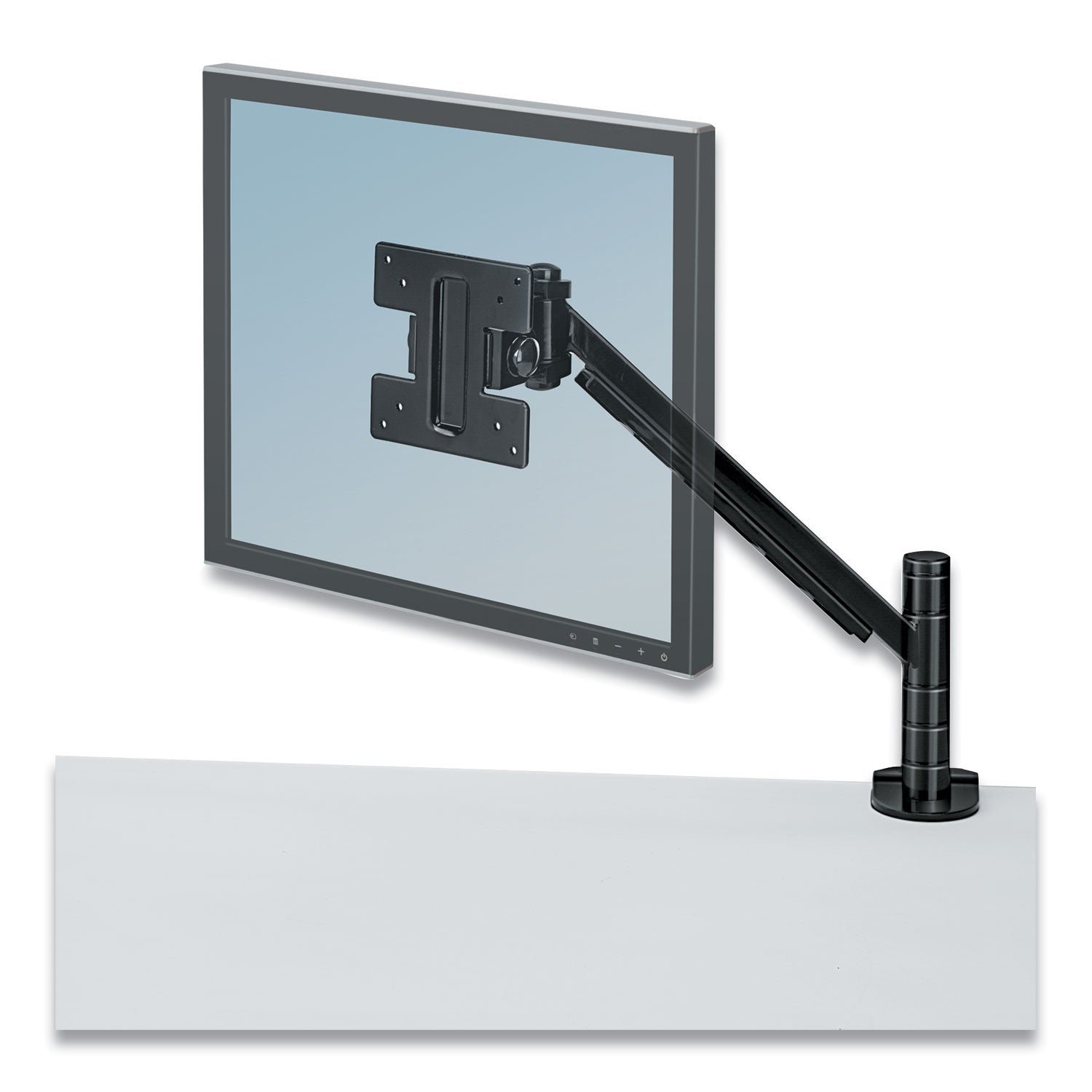 Designer Suites Flat Panel Monitor Arm, 180 Degree Rotation, 45 Degree Tilt, 360 Degree Pan, Black, Supports 20 lb -