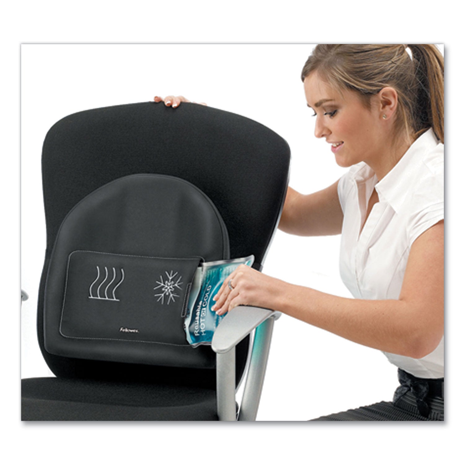 Heat and Soothe Back Support, 14.5 x 3 x 13.63, Black -