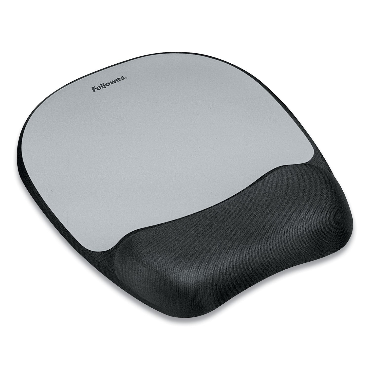 Memory Foam Mouse Pad with Wrist Rest, 7.93 x 9.25, Black/Silver -