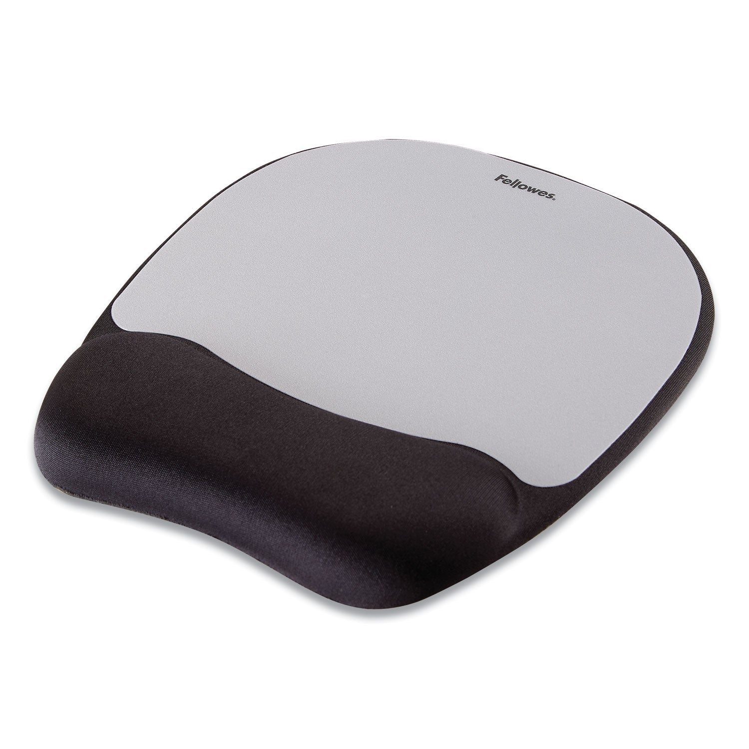 Memory Foam Mouse Pad with Wrist Rest, 7.93 x 9.25, Black/Silver -