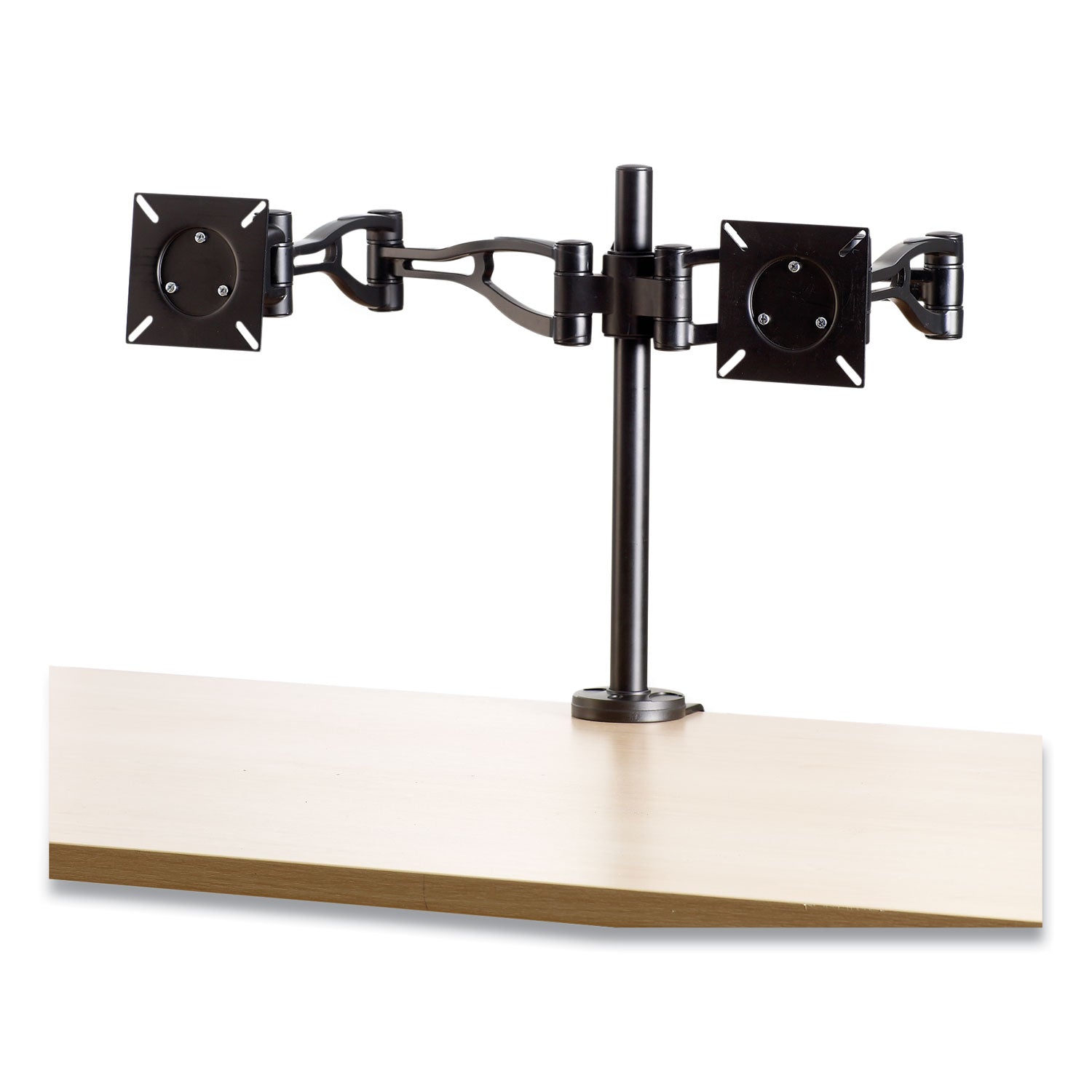 Professional Series Depth Adjustable Dual Monitor Arm, 360 deg Rotation, 37 deg Tilt, 360 deg Pan, Black, Supports 24 lb -