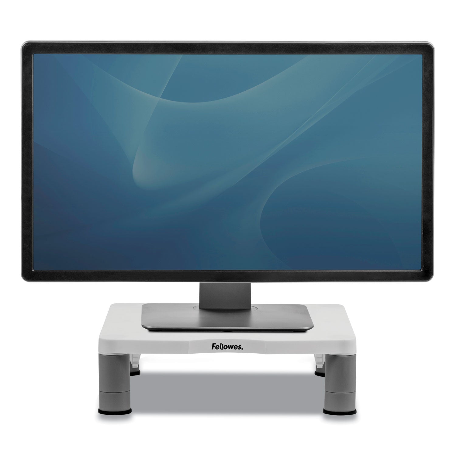 Standard Monitor Riser, For 21" Monitors, 13.38" x 13.63" x 2" to 4", Platinum/Graphite, Supports 60 lbs -