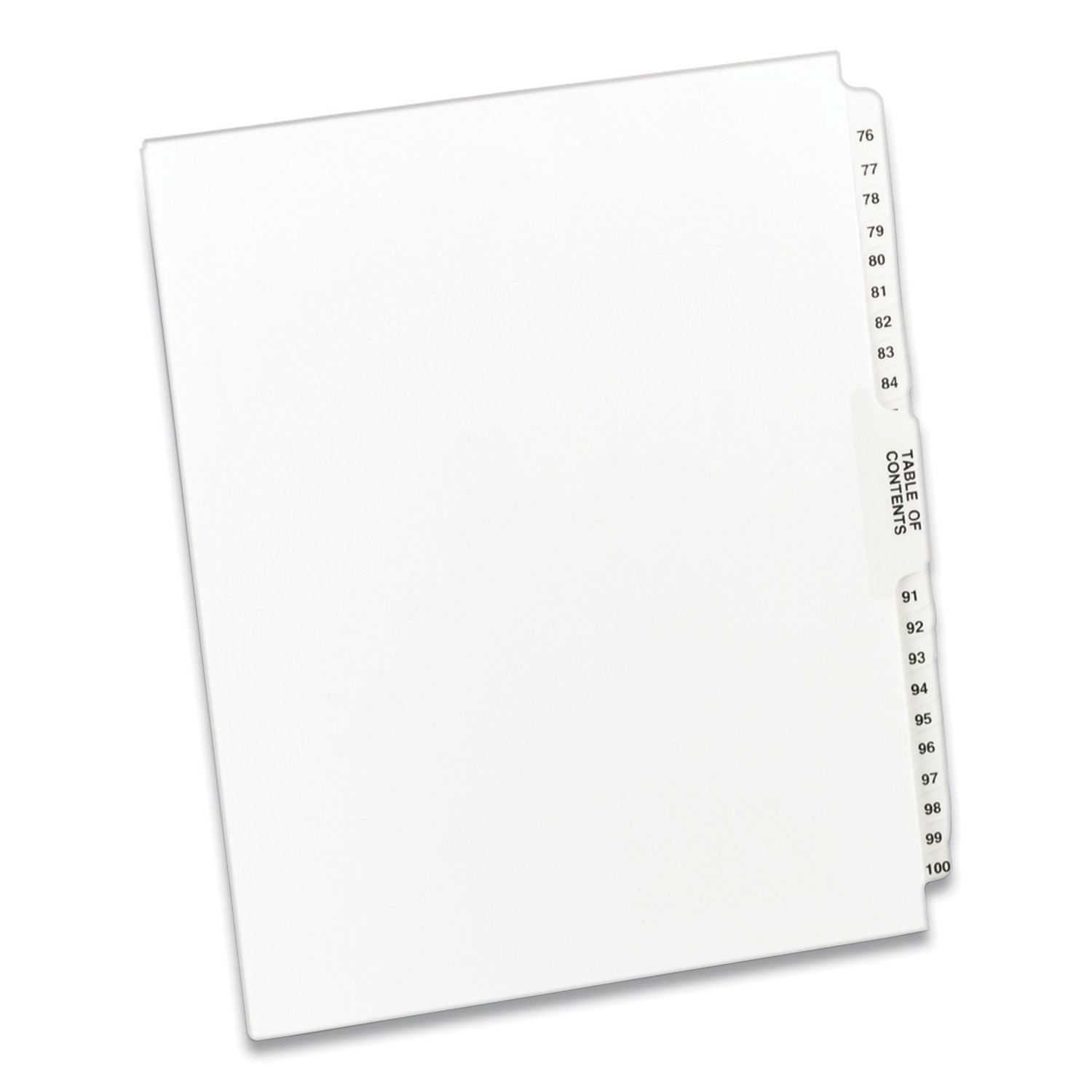 Preprinted Legal Exhibit Side Tab Index Dividers, Avery Style, 26-Tab, 76 to 100, 11 x 8.5, White, 1 Set -