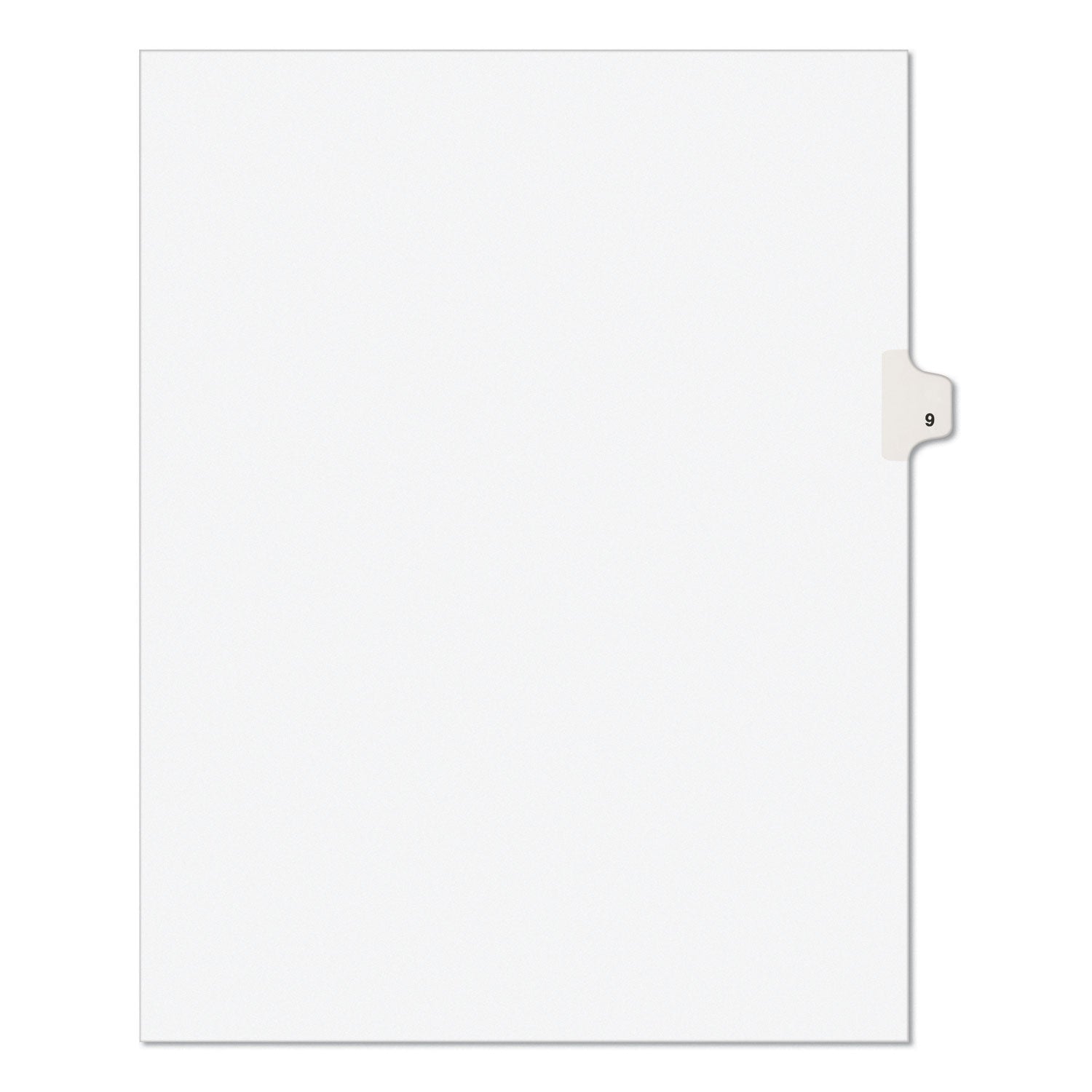 Preprinted Legal Exhibit Side Tab Index Dividers, Avery Style, 10-Tab, 9, 11 x 8.5, White, 25/Pack -