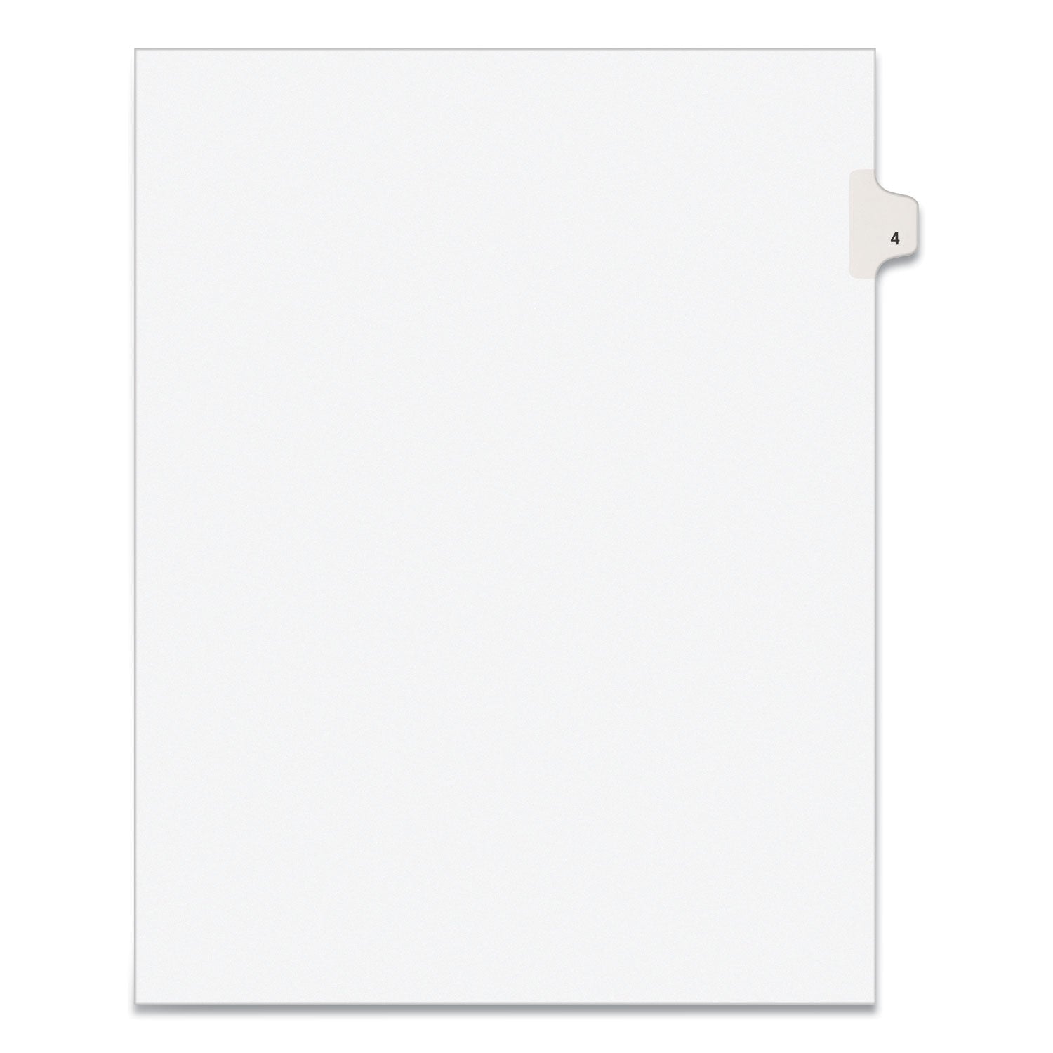 Preprinted Legal Exhibit Side Tab Index Dividers, Avery Style, 10-Tab, 4, 11 x 8.5, White, 25/Pack -