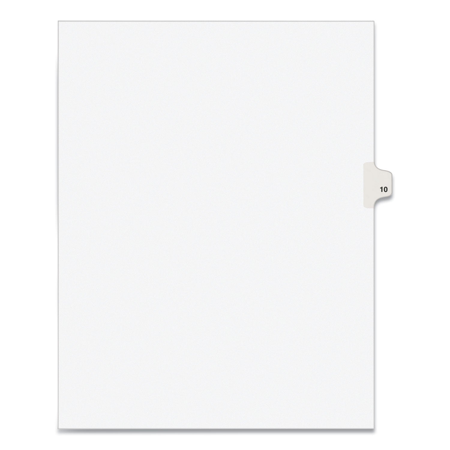 Preprinted Legal Exhibit Side Tab Index Dividers, Avery Style, 10-Tab, 10, 11 x 8.5, White, 25/Pack -