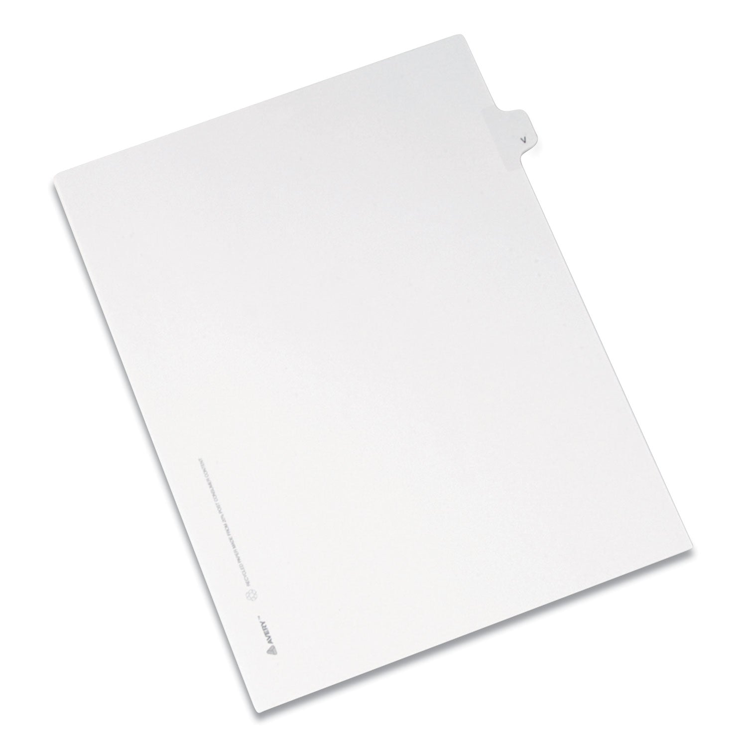 Preprinted Legal Exhibit Side Tab Index Dividers, Allstate Style, 26-Tab, V, 11 x 8.5, White, 25/Pack -