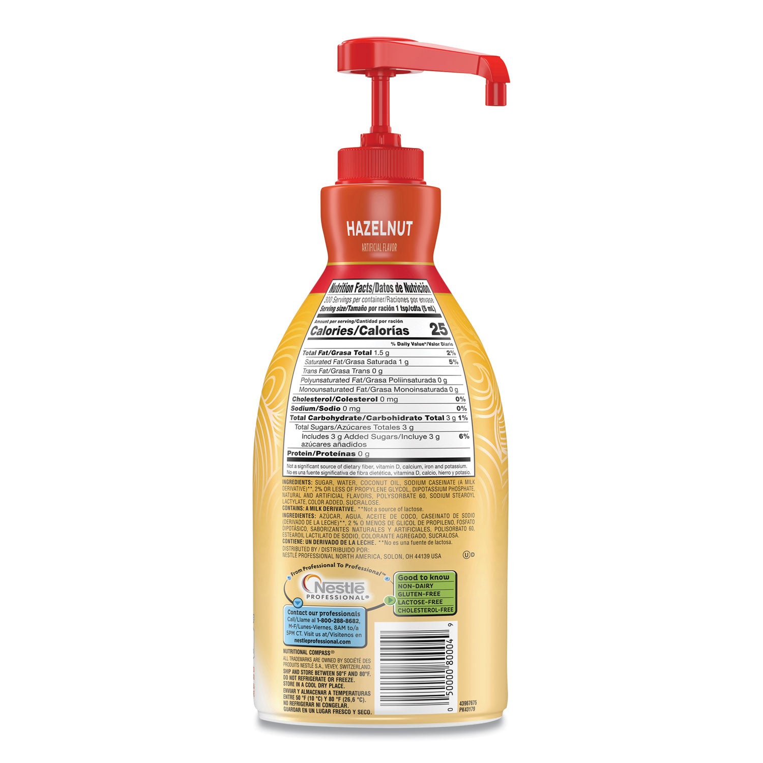 Liquid Coffee Creamer, Hazelnut, 1500mL Pump Bottle -