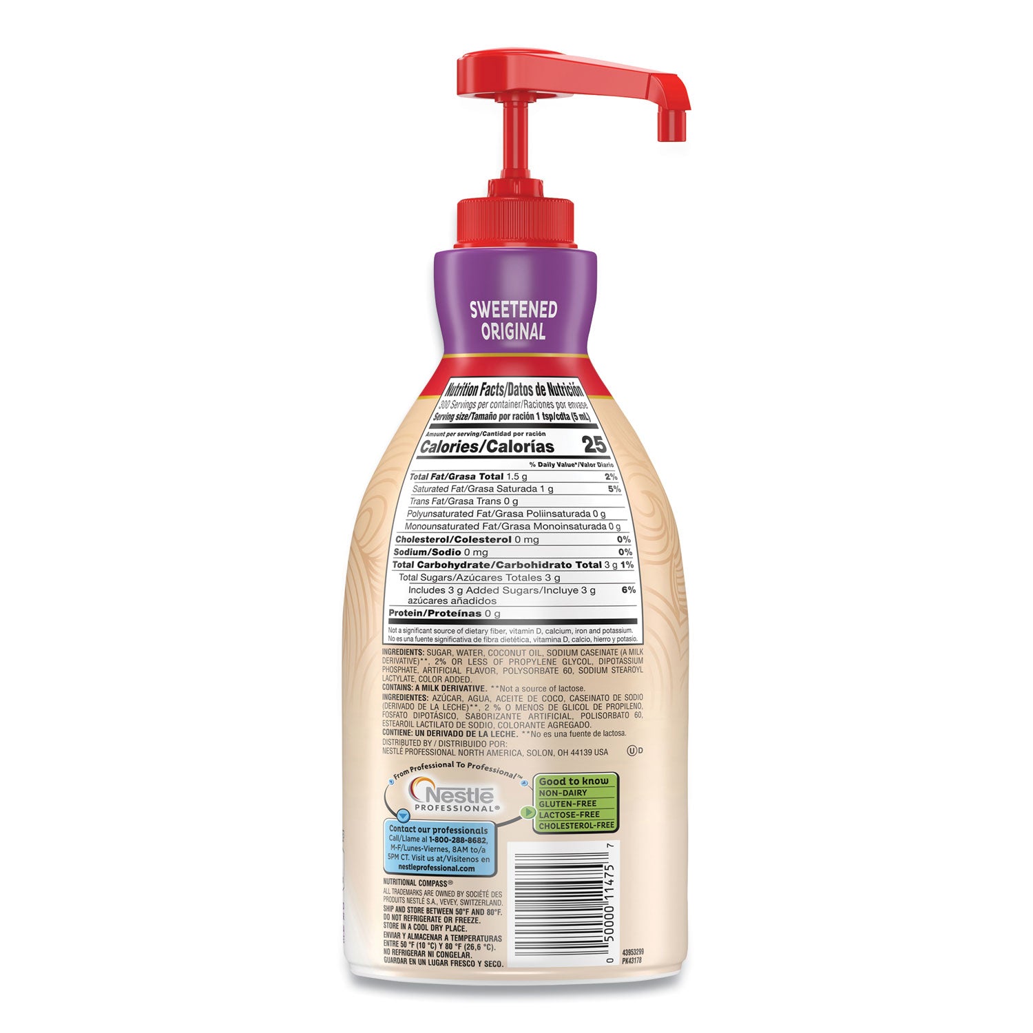 Liquid Coffee Creamer, Sweetened Original, 1500mL Pump Dispenser -