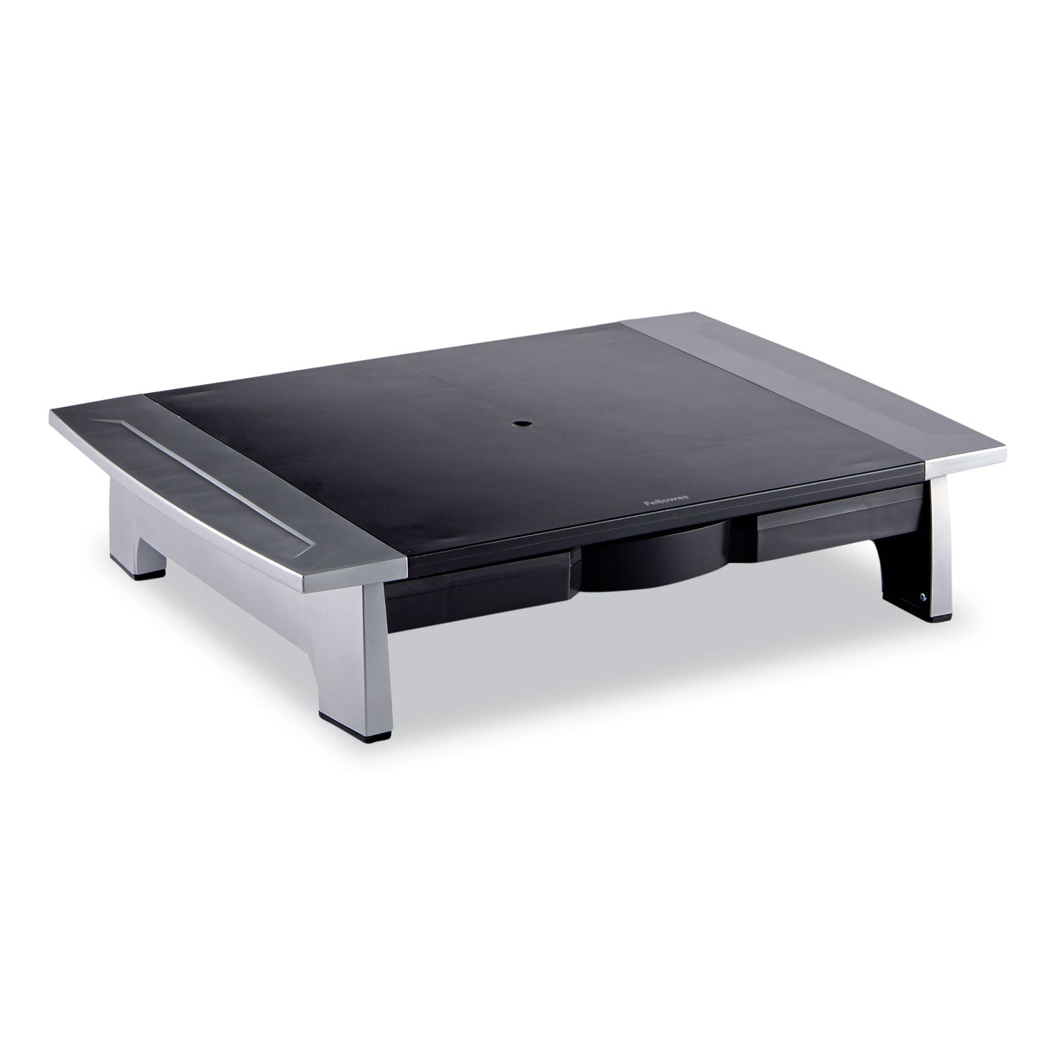 Office Suites Standard Monitor Riser, For 21" Monitors, 19.78" x 14.06" x 4" to 6.5", Black/Silver, Supports 80 lbs -