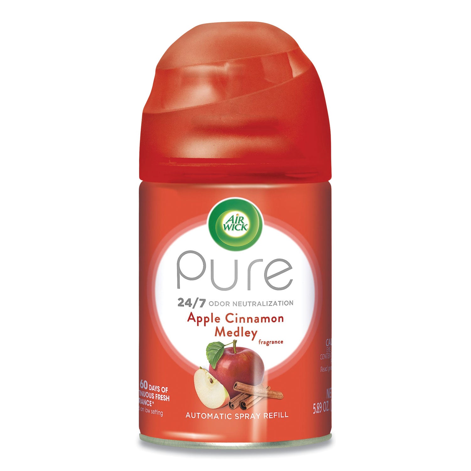 Freshmatic Ultra Spray Refill, Apple Cinnamon Medley, 5.89 oz Aerosol Spray, 6/Carton - 2