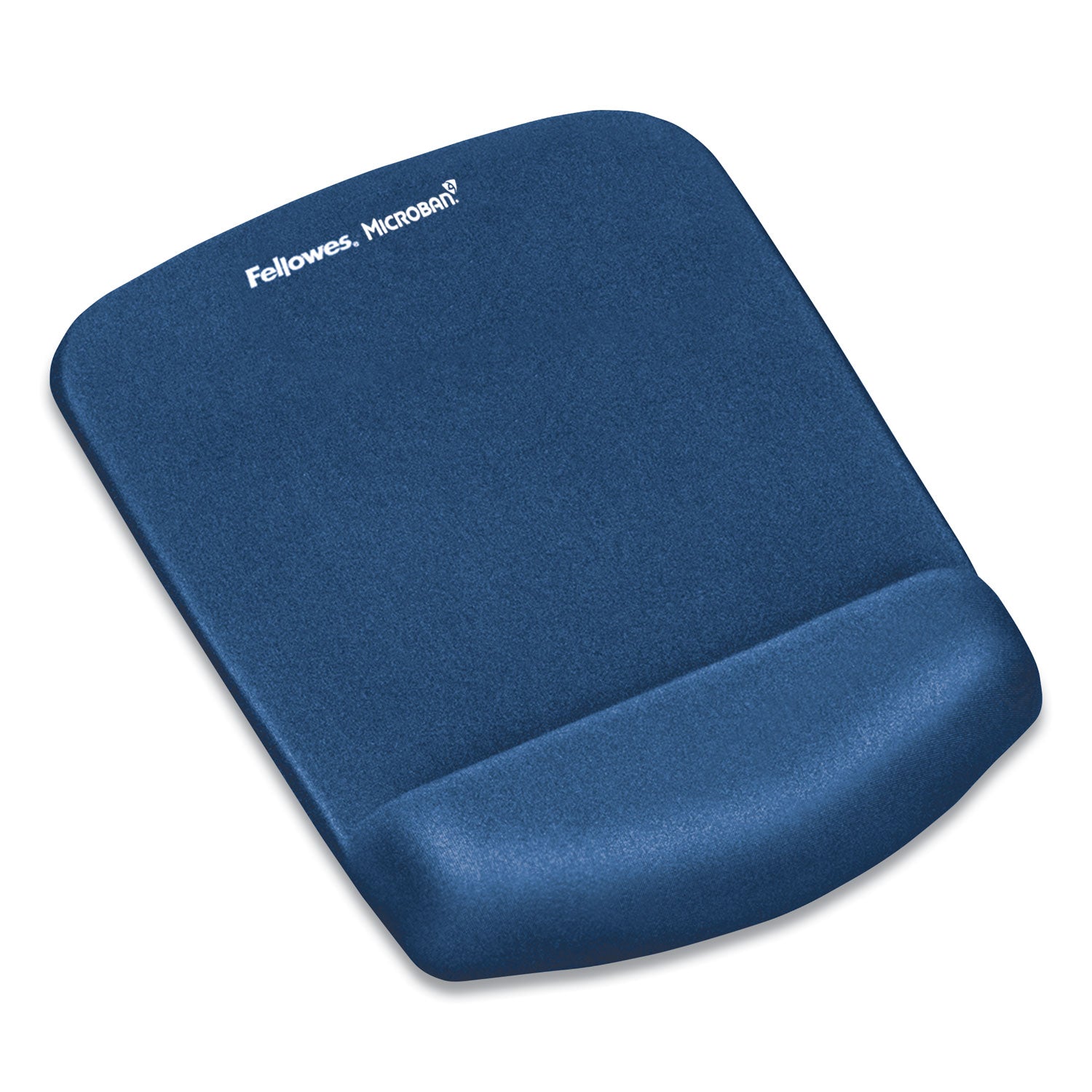 PlushTouch Mouse Pad with Wrist Rest, 7.25 x 9.37, Blue -