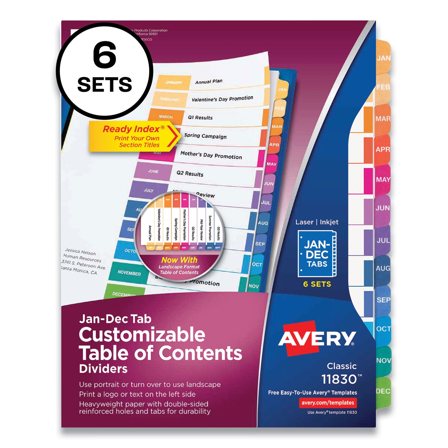 customizable-table-of-contents-ready-index-multicolor-dividers-12-tab-jan-to-dec-11-x-85-white-6-sets_ave11830 - 1