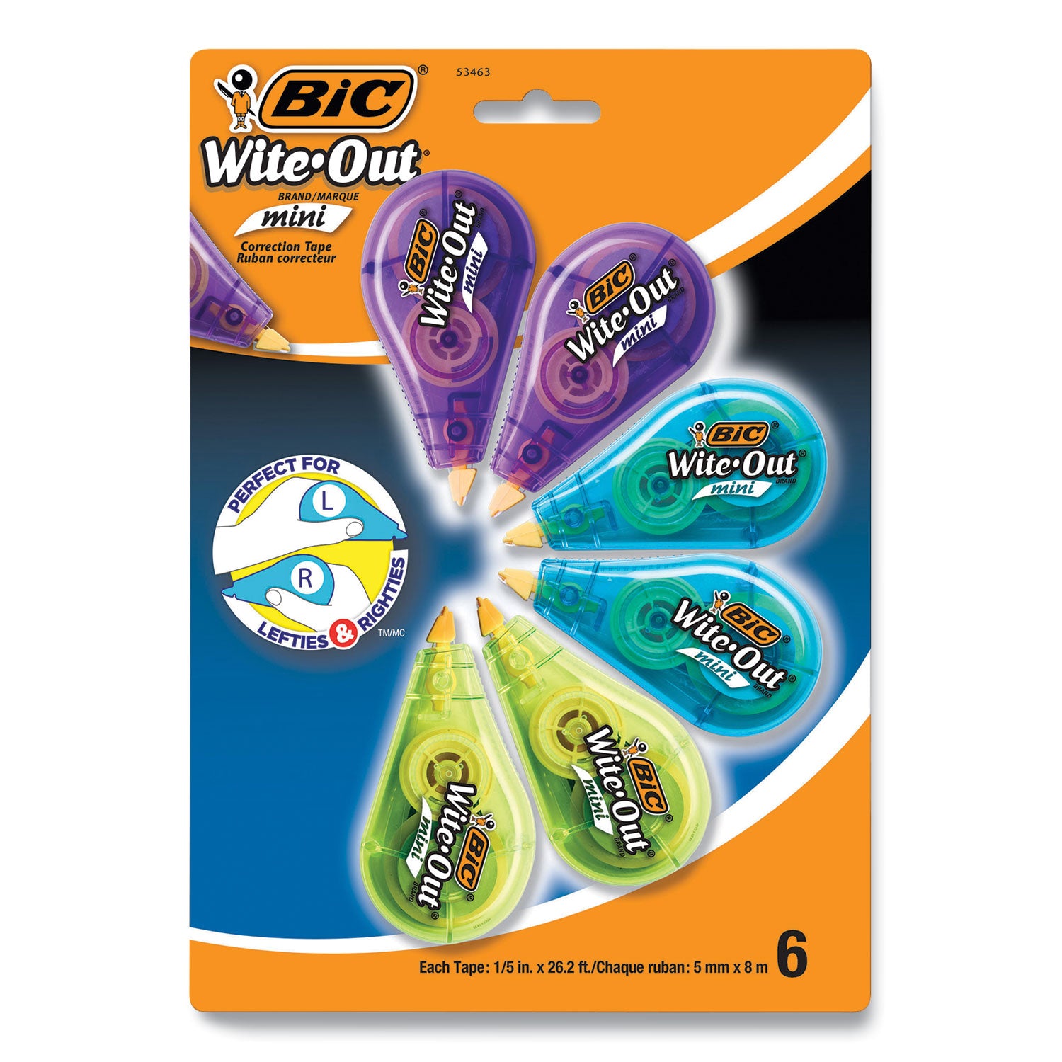 wite-out-brand-mini-correction-tape-non-refillable-blue-purple-yellow-applicators-02-x-3144-6-pack_bicwotmp61whi - 1