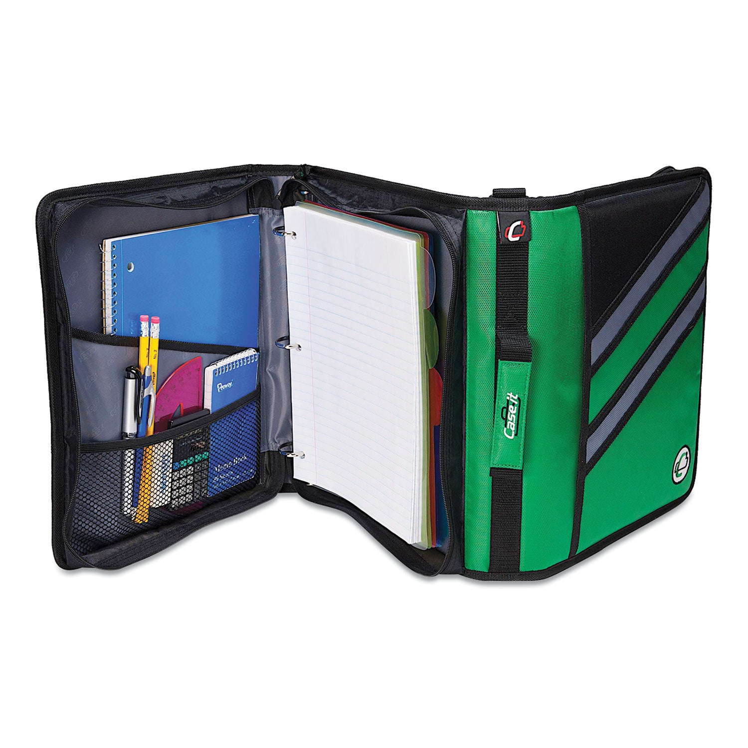 z-system-2-in-1-zipper-binder-3-rings-x2-15-capacity-x2-11-x-85-black-gray-accents_caez176blk - 2