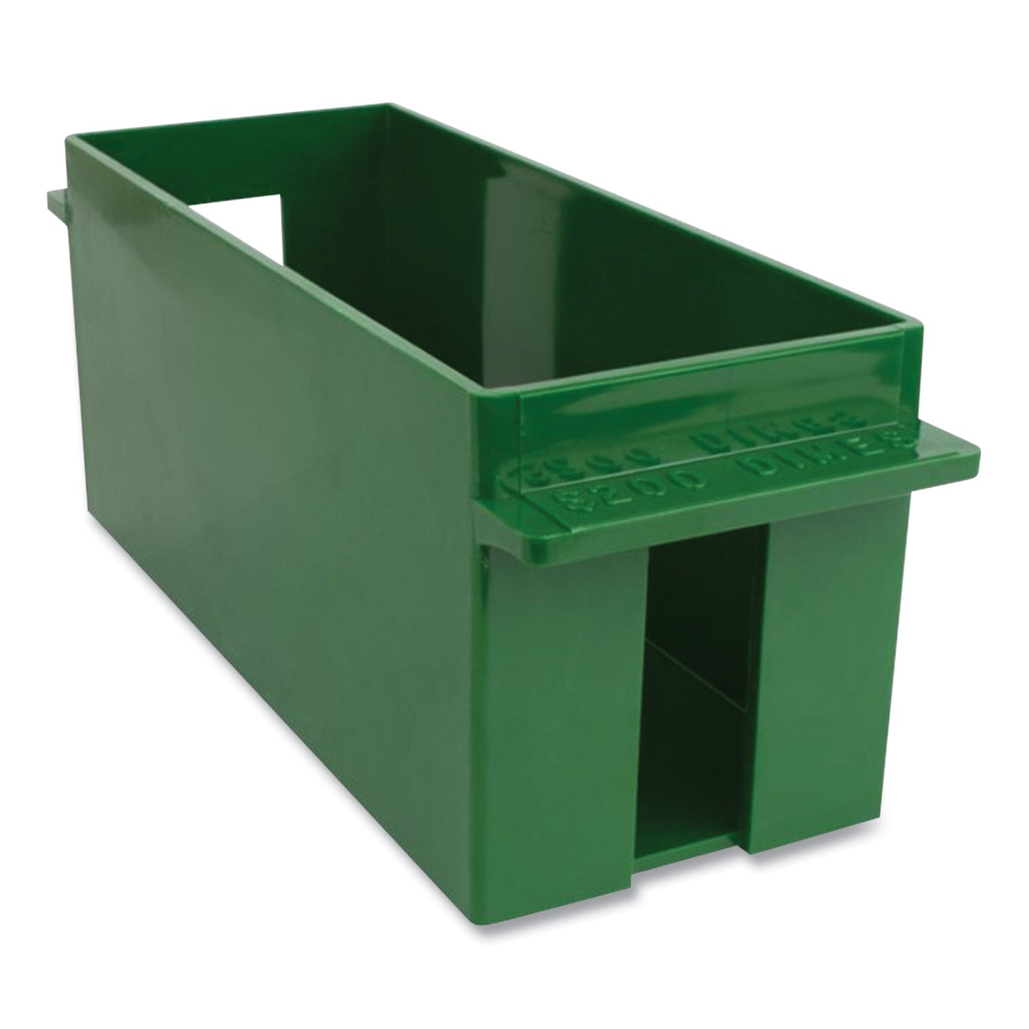 extra-capacity-coin-tray-dimes-1-compartment-denomination-and-capacity-etched-on-side-105-x-475-x-5-plastic-green_cnk560166 - 2