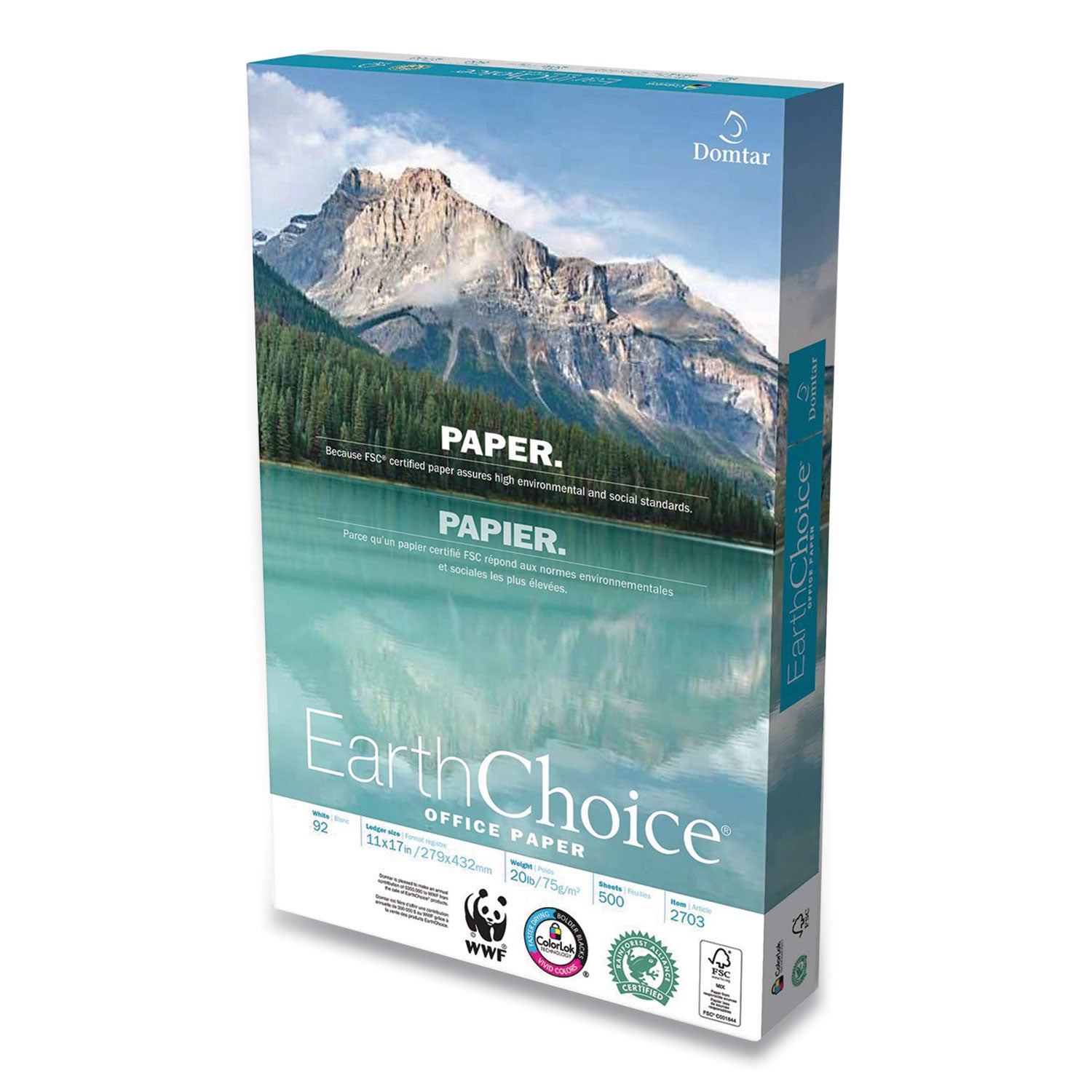earthchoice-office-paper-92-bright-20-lb-bond-weight-11-x-17-white-500-ream_dmr2703 - 1