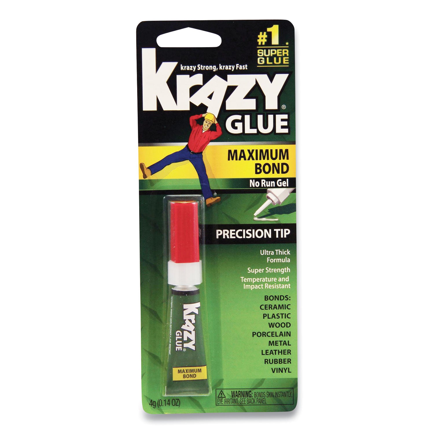 Maximum Bond Krazy Glue, Precision Tip, 0.14 oz, Dries Clear -