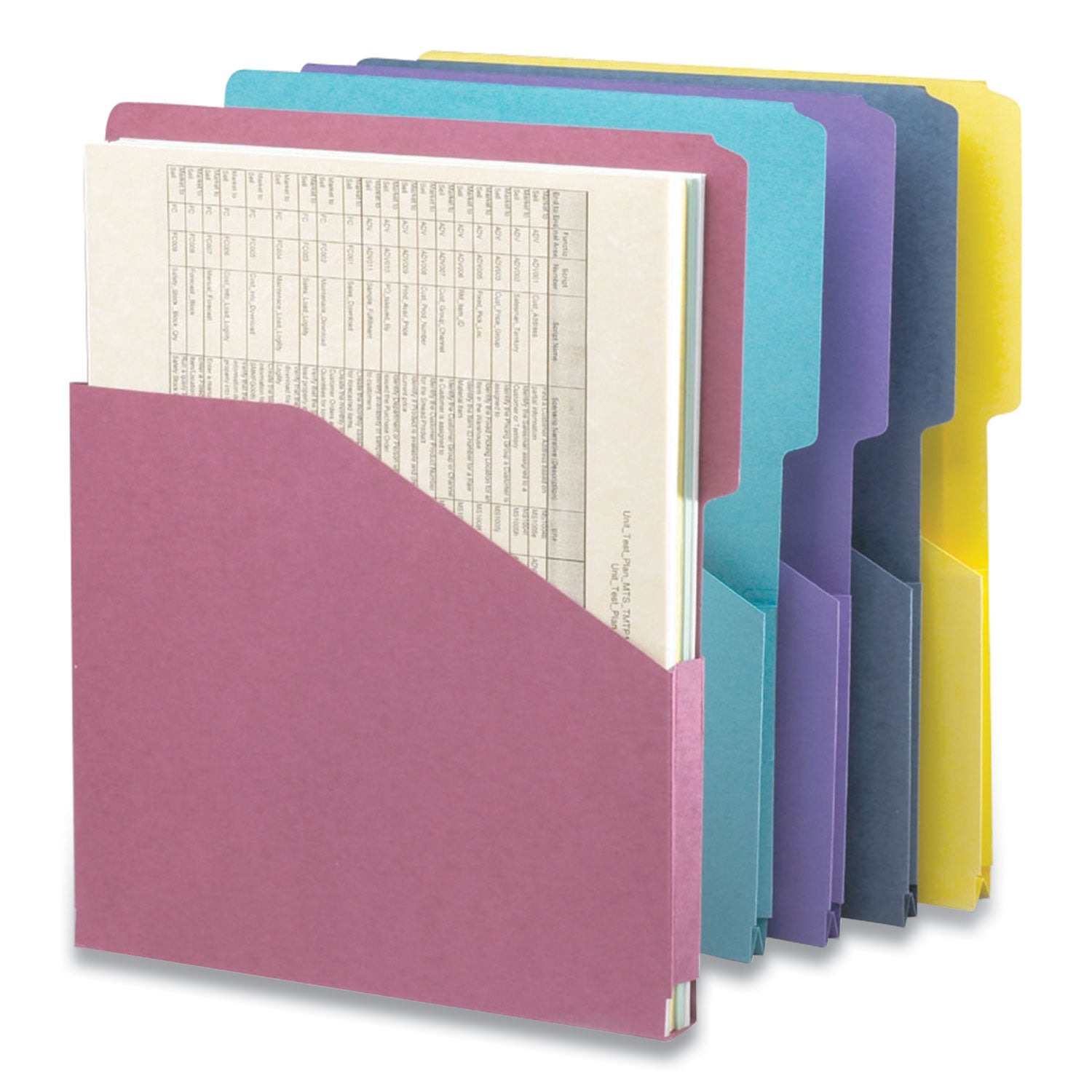 File Jackets, Letter Size, Assorted, 5/Pack -