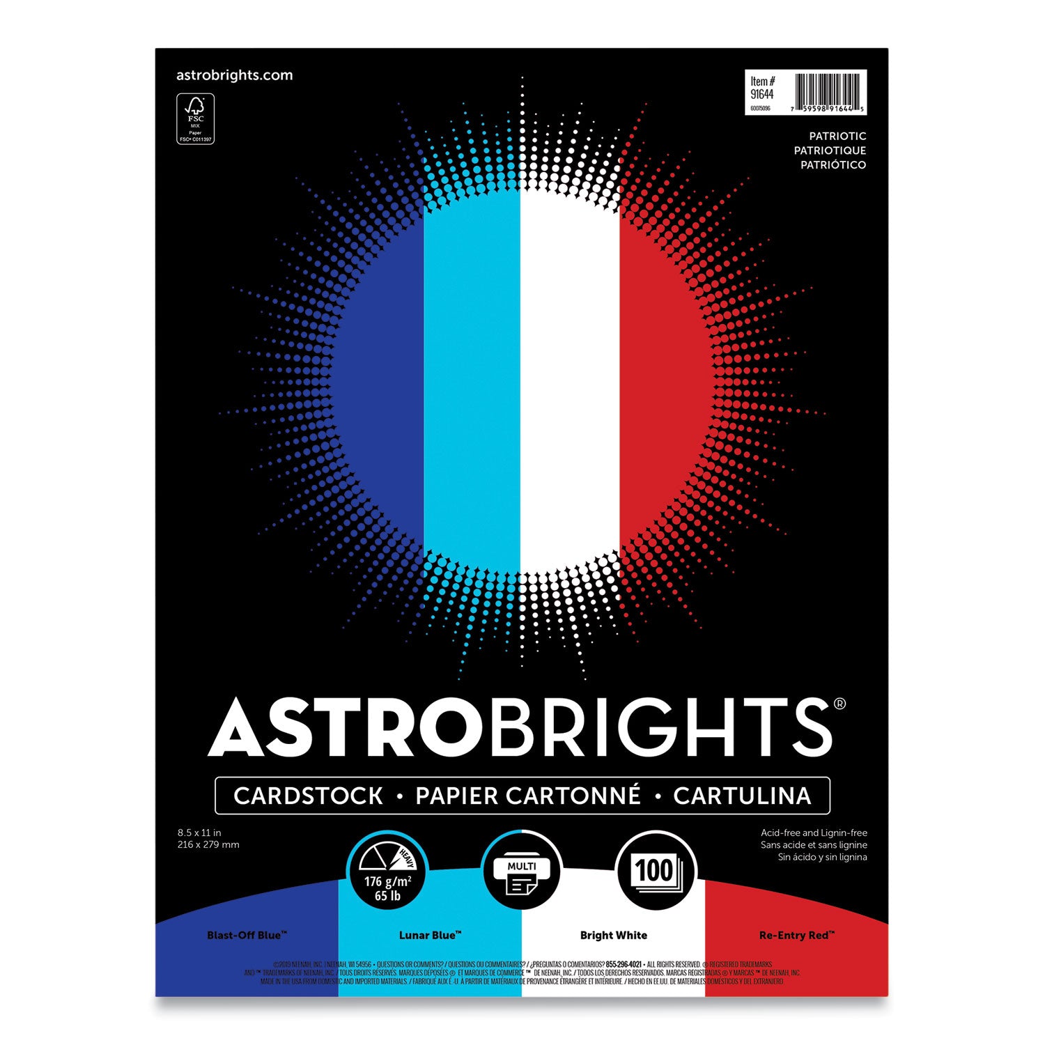 color-cardstock--patriotic-assortment-65-lb-cover-weight-85-x-11-assorted-patriotic-colors-100-pack_wau91644 - 1