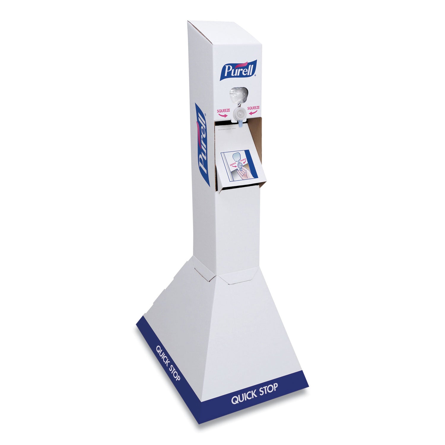 quick-floor-stand-kit-with-two-1000-ml-purell-nxt-advanced-hand-sanitizer-refills-18-x-29-x-52-white-blue_goj215602qfs - 1